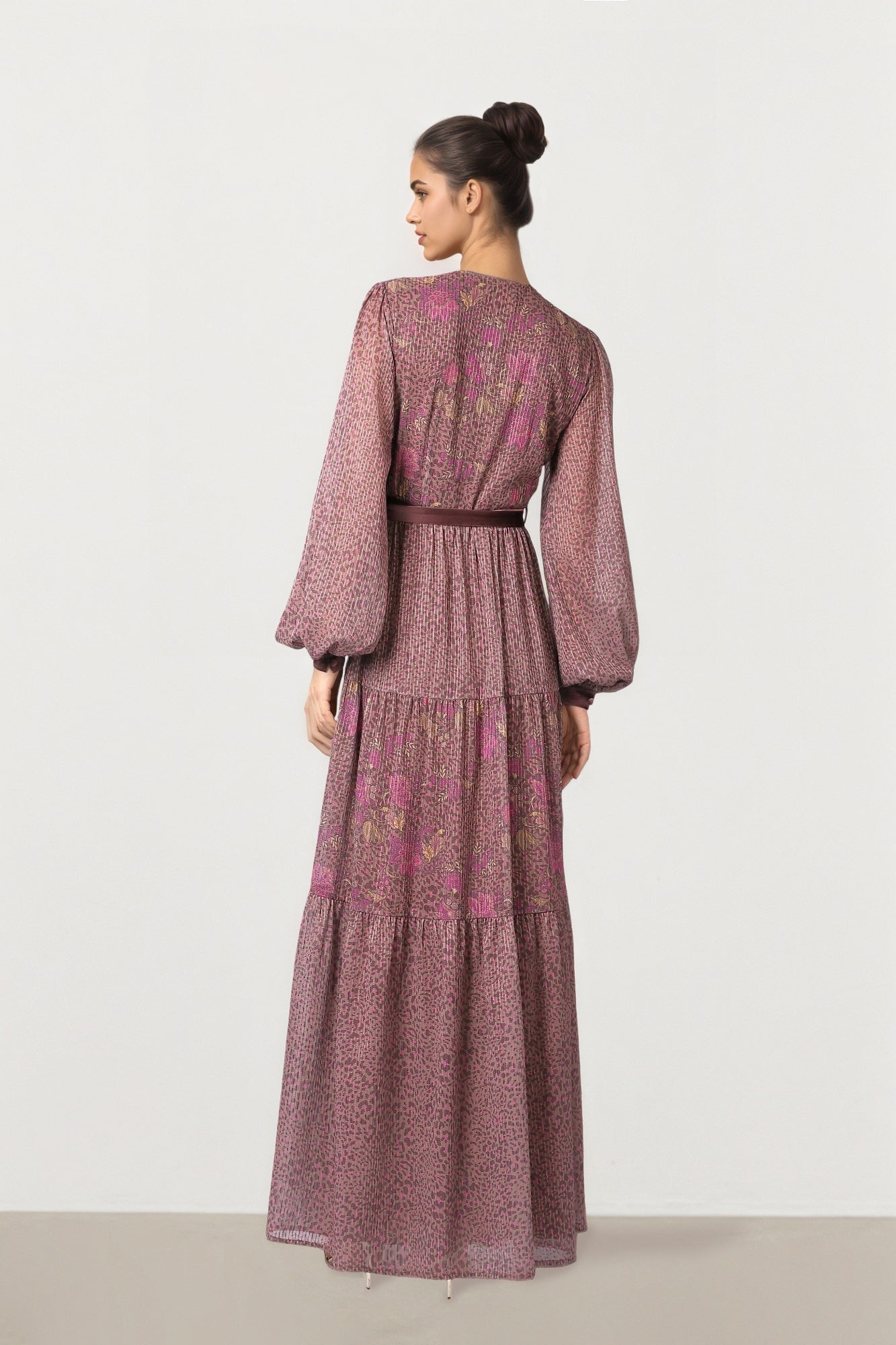 Embroidered Wrap Dress