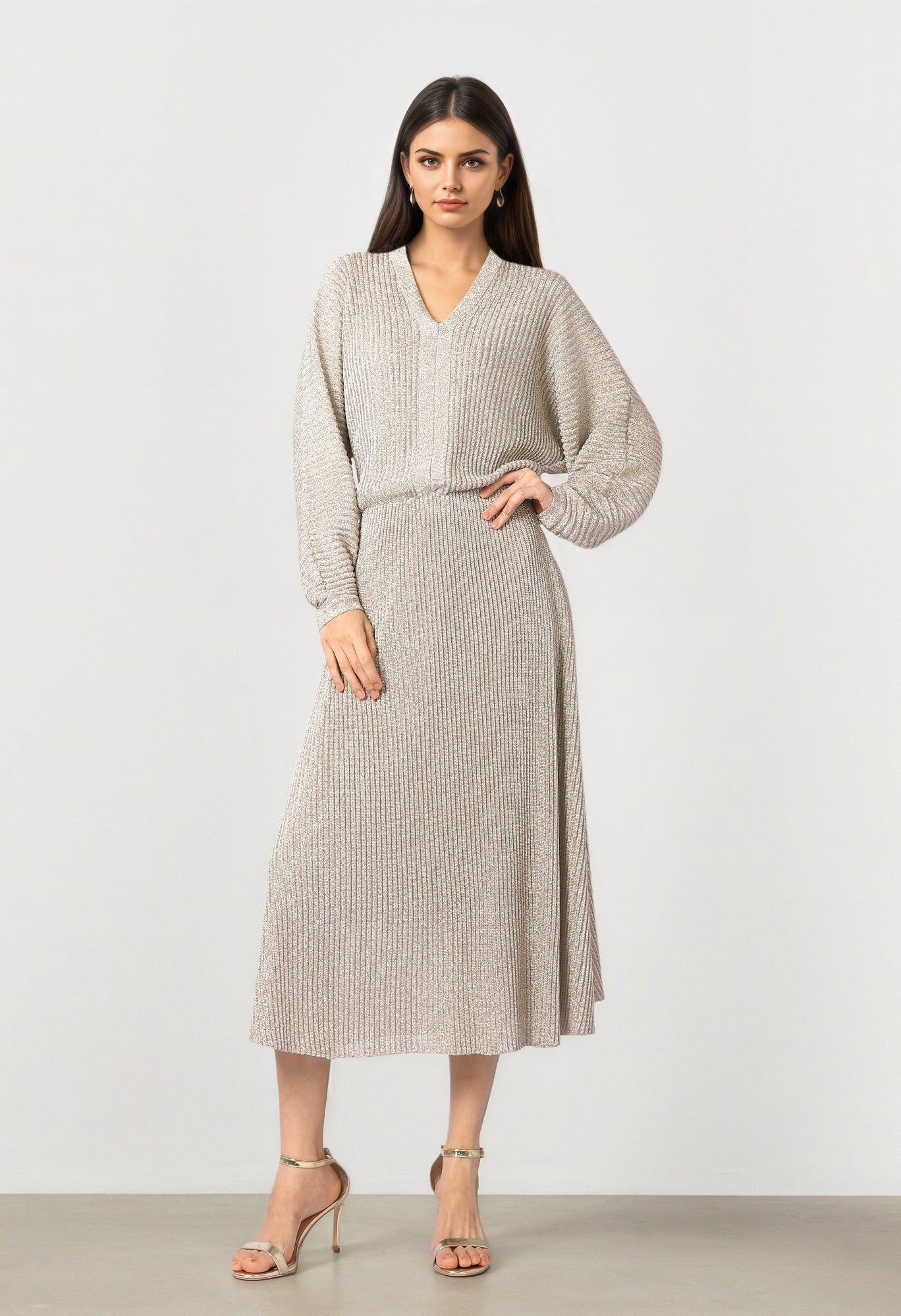 Shimmer V-Neck Dress