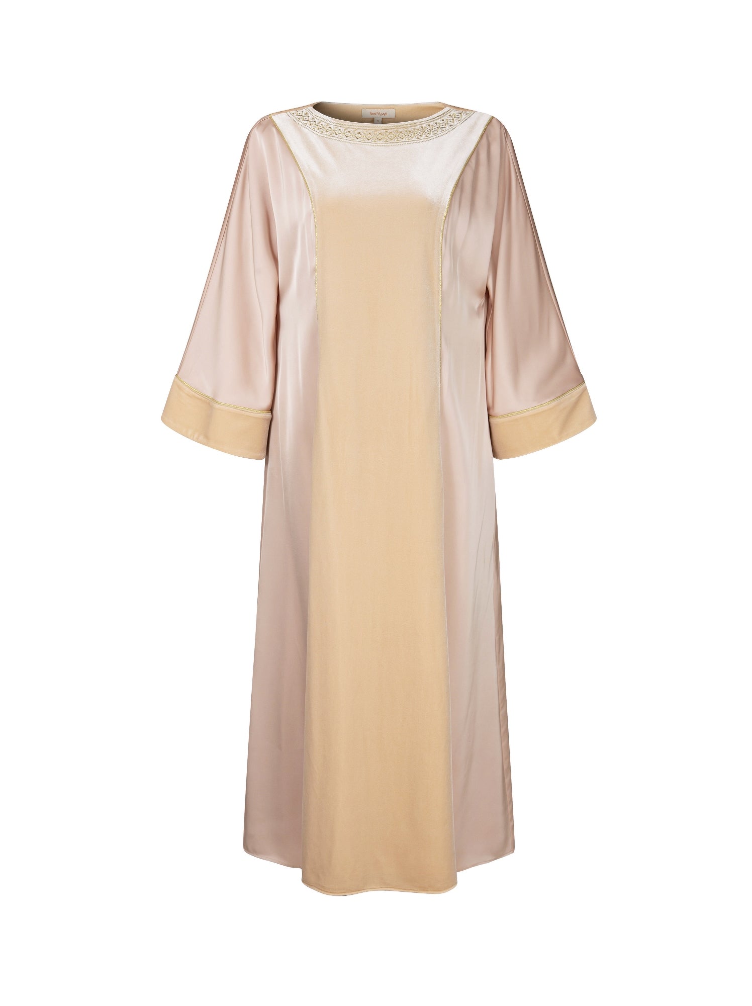 Embroidered Beige Kaftan