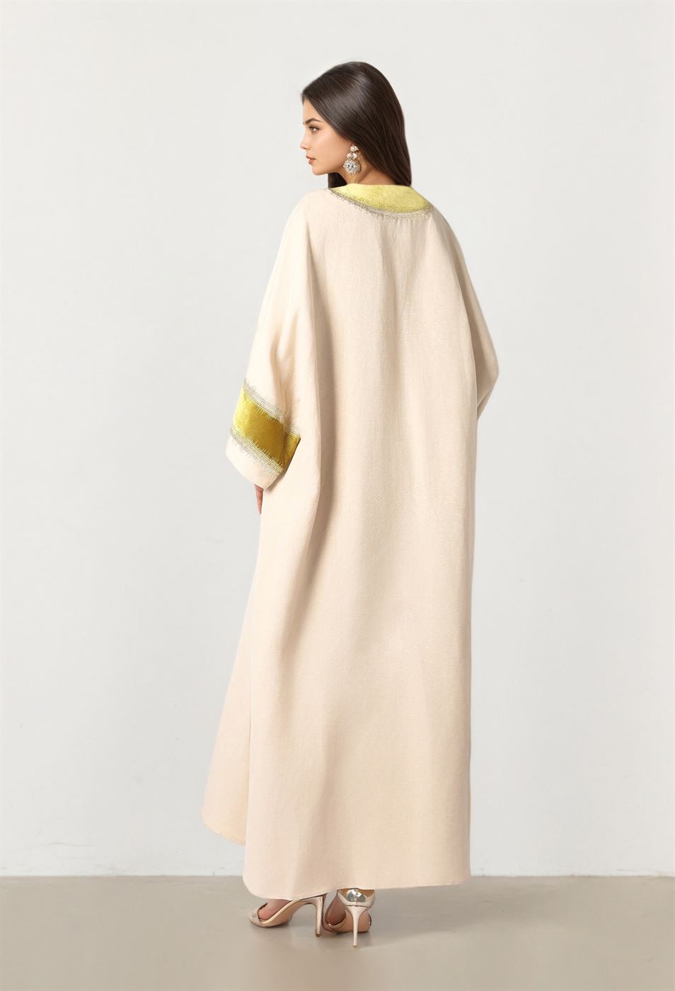 Beige Linen Kaftan - Femi9 EG