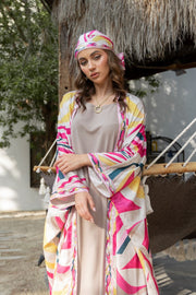 Printed Satin Abaya