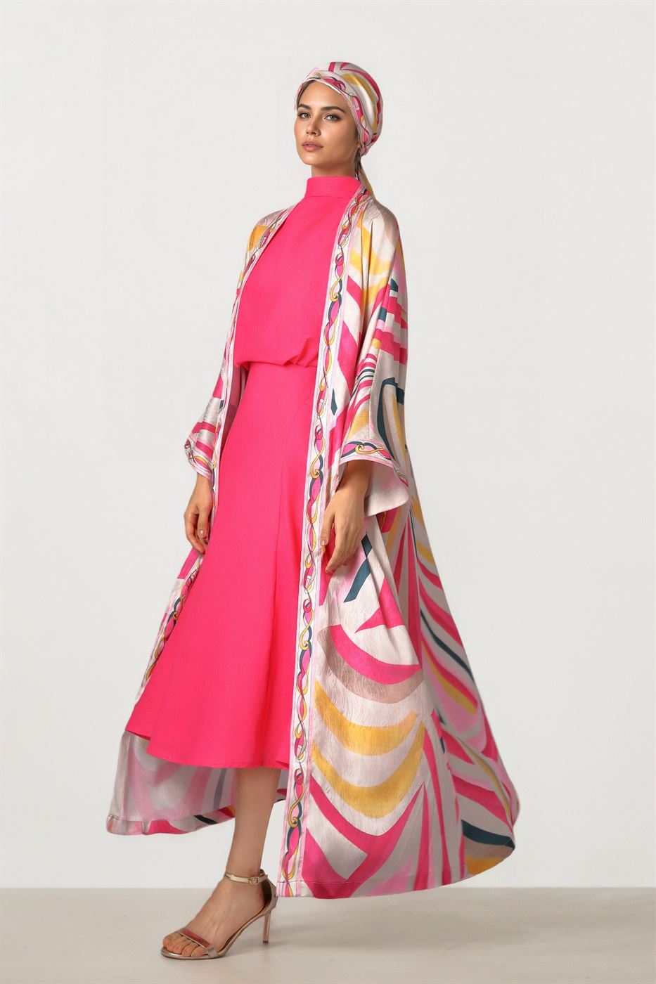 Printed Satin Abaya