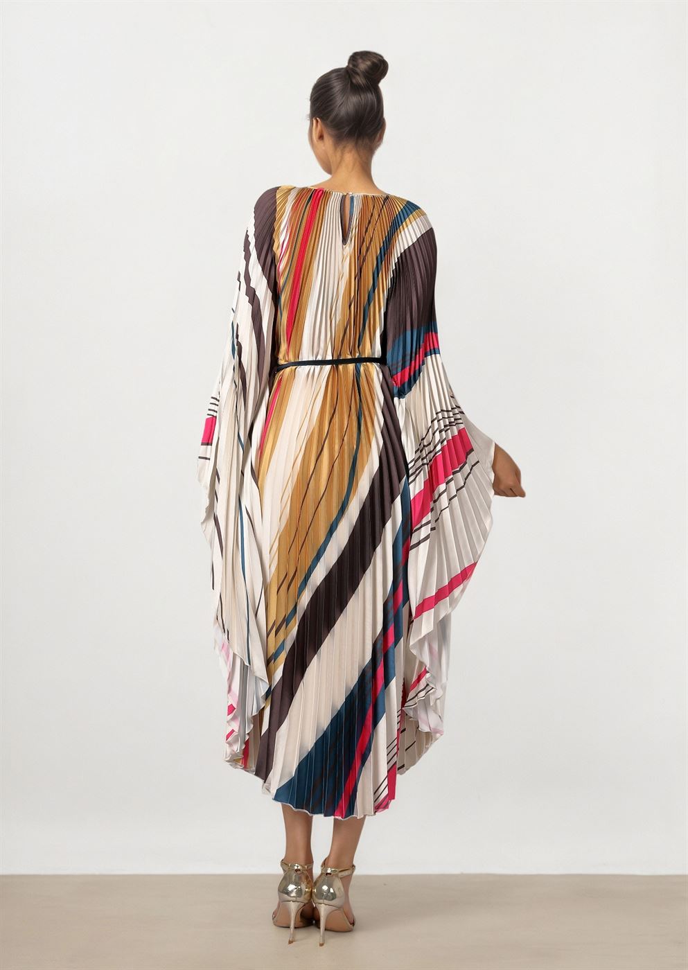 Pleated Satin Kaftan