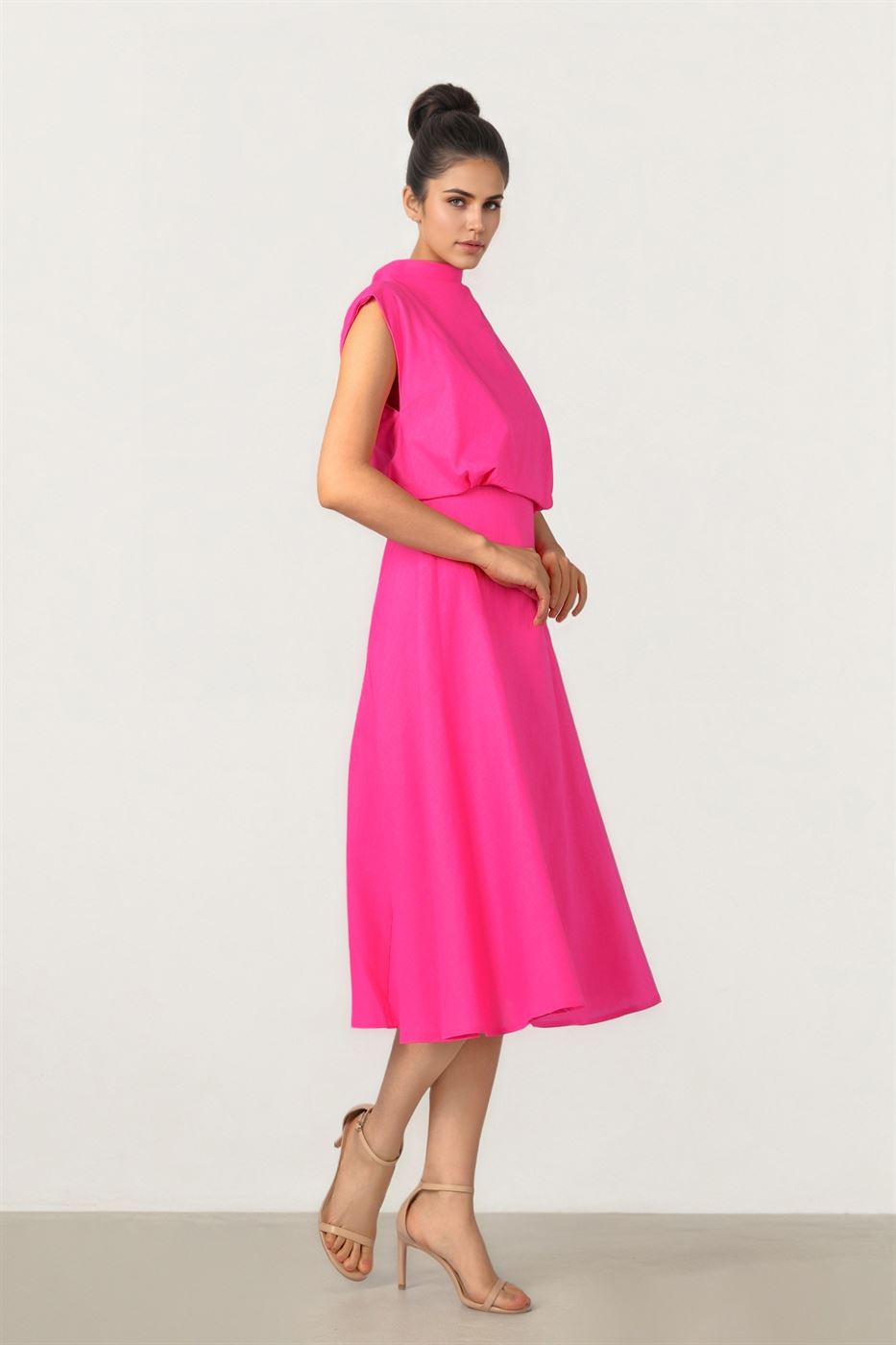 Fuchsia Linen Dress