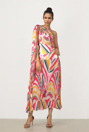 Pleated Stripe Dress