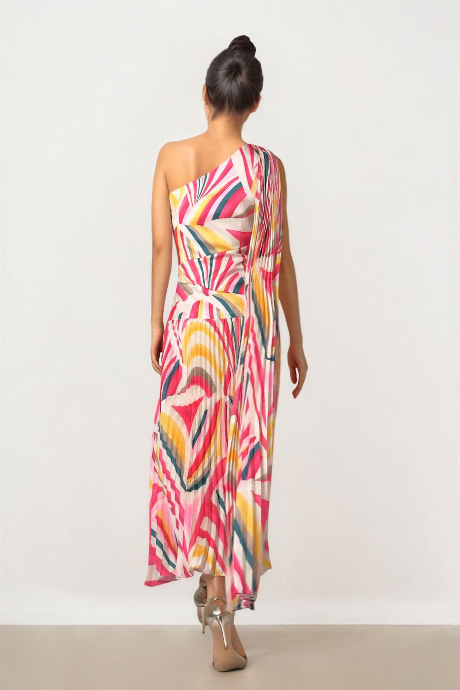 Pleated Stripe Dress