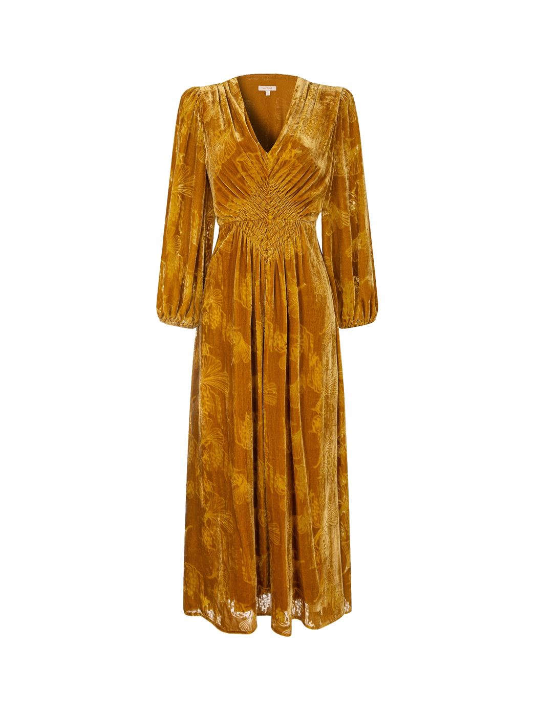 Mustard Devore Dress