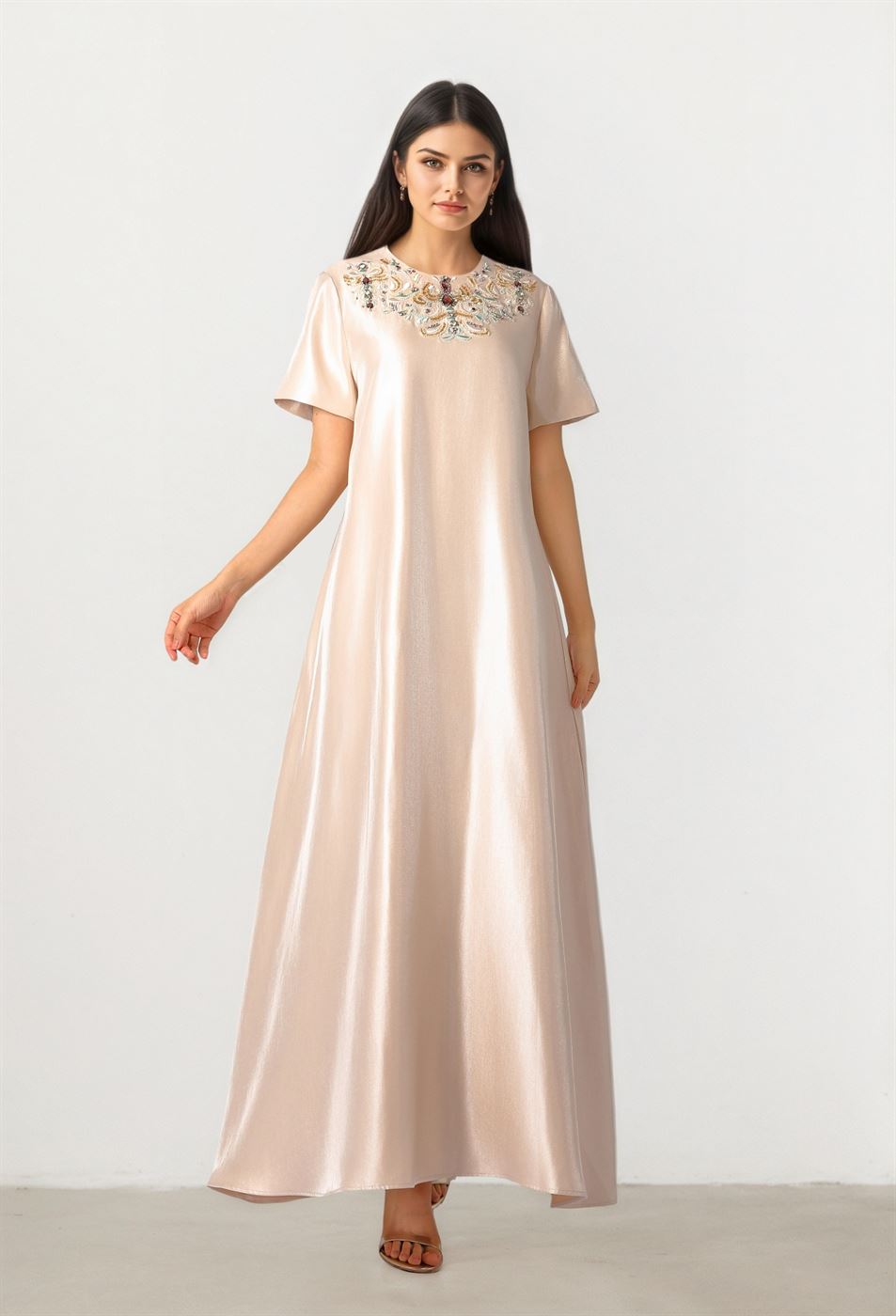 Embellished Taffeta Dress