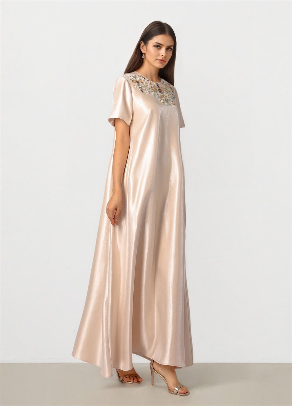 Embellished Taffeta Dress