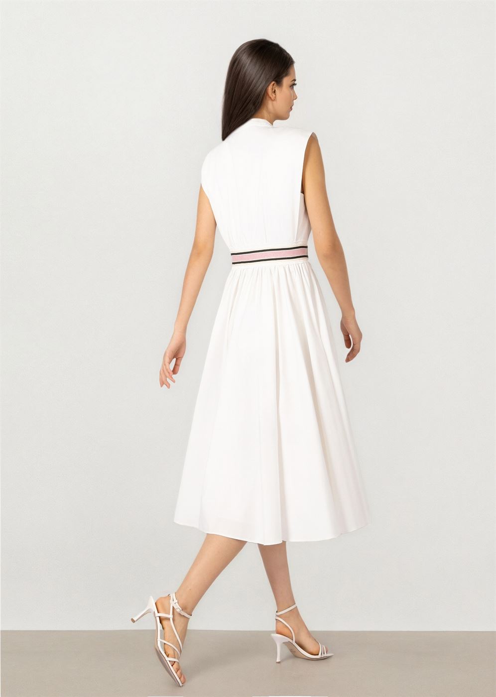 Contrast Waist Midi