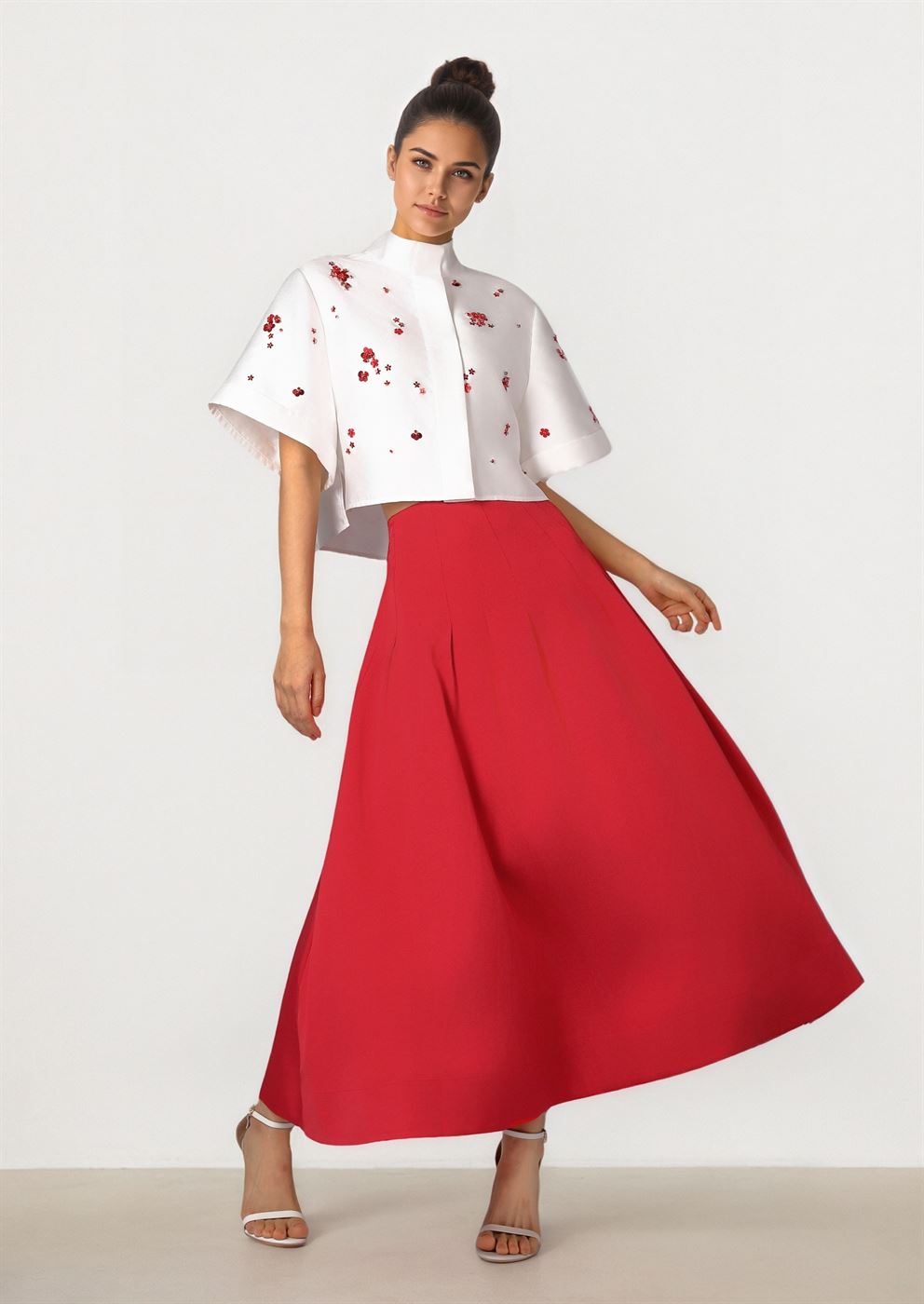 Beaded Taffeta Blouse