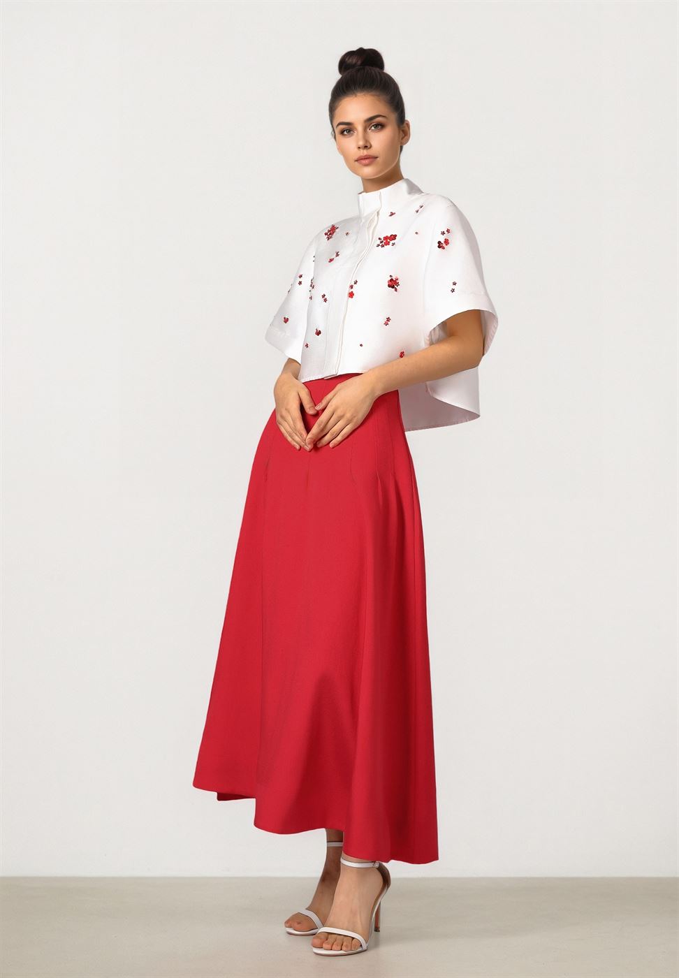 Beaded Taffeta Blouse