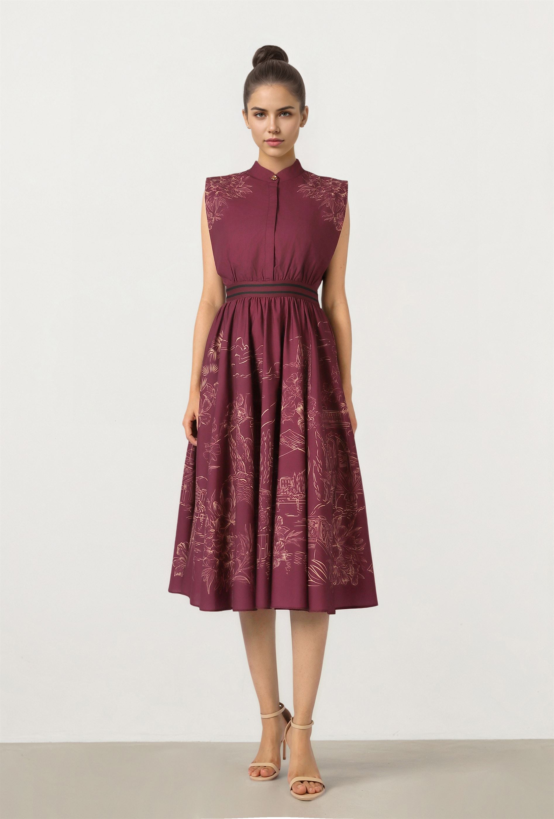 Printed Midi Dress