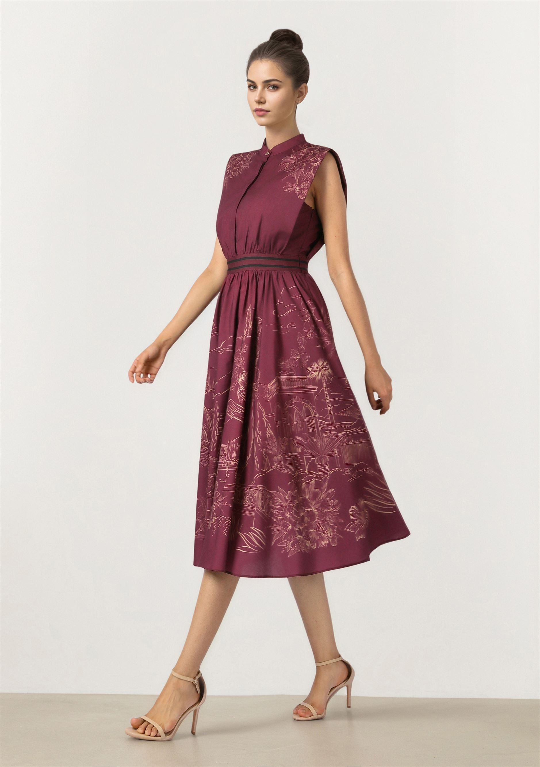 Printed Midi Dress