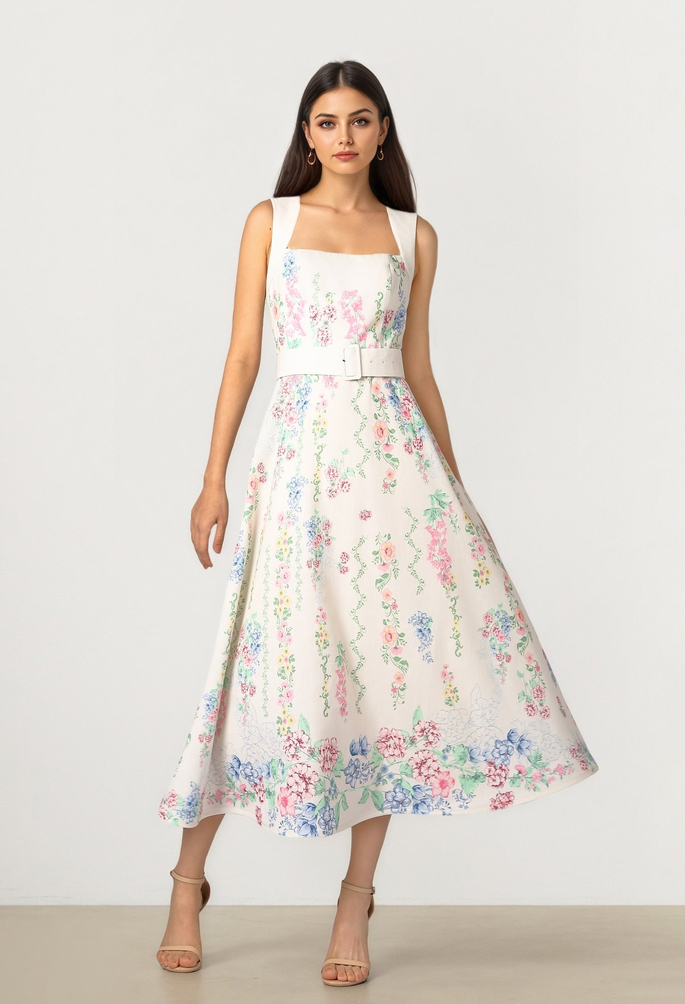 Garden Print Midi dress