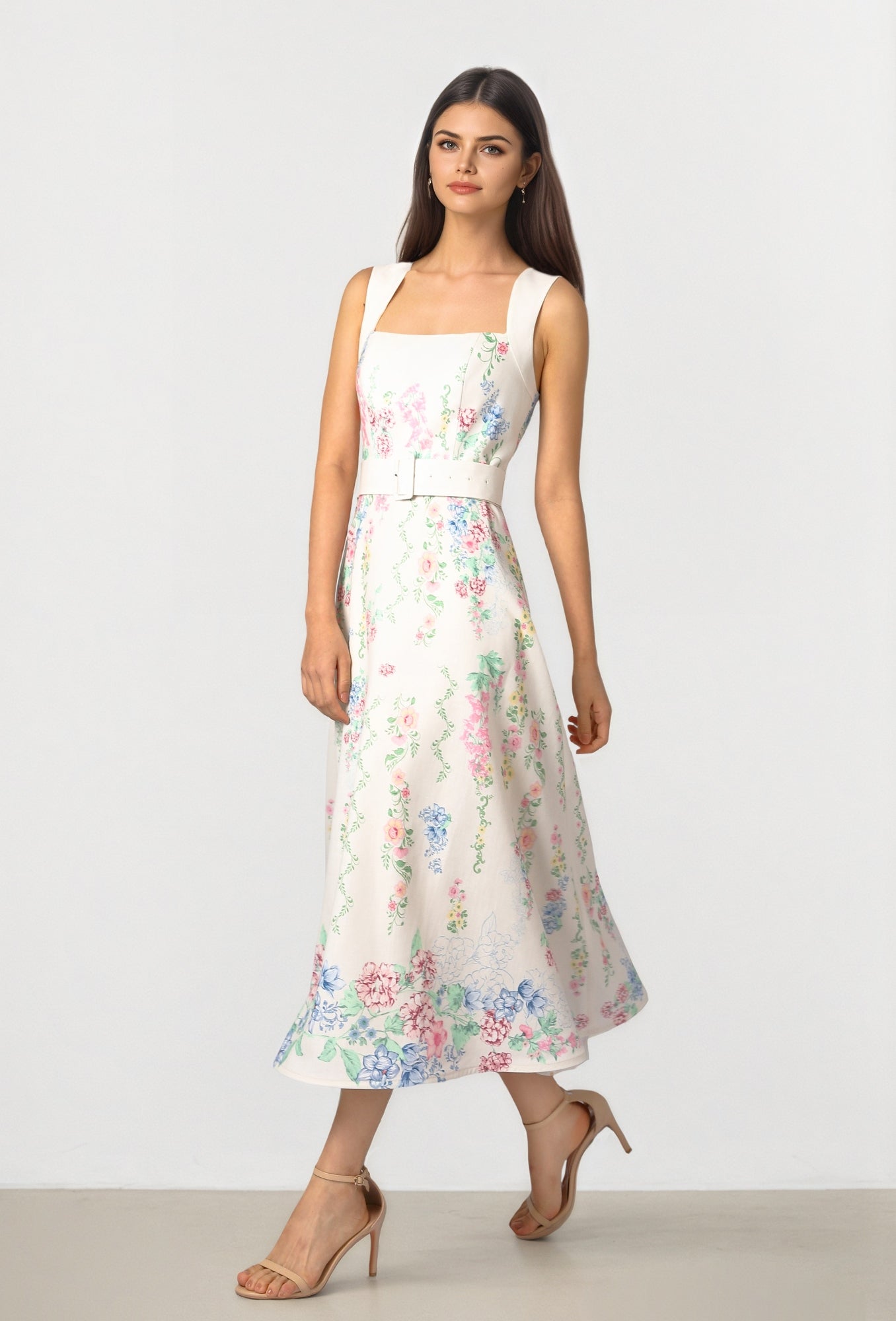 Garden Print Midi dress