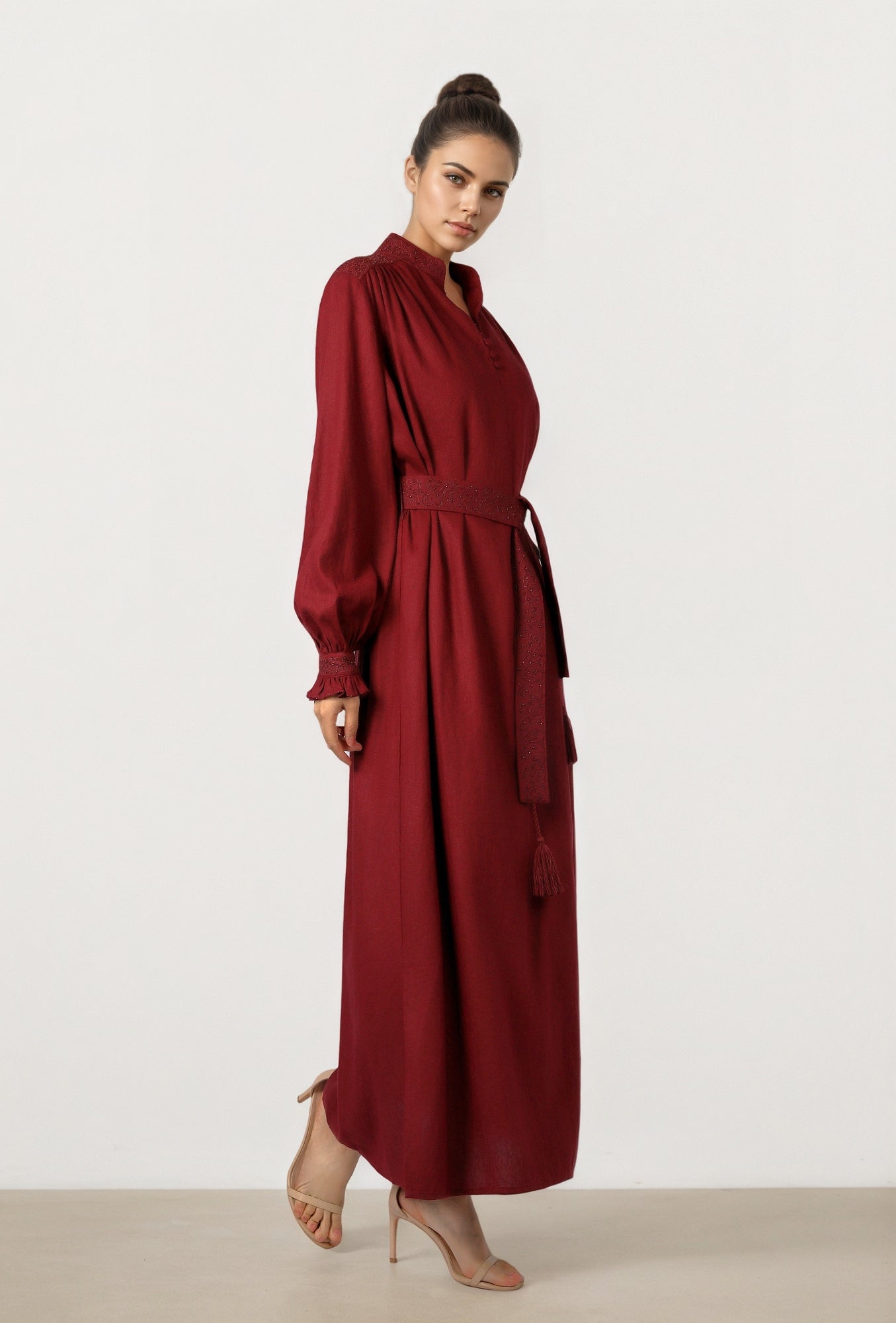 Embroidered Linen Dress