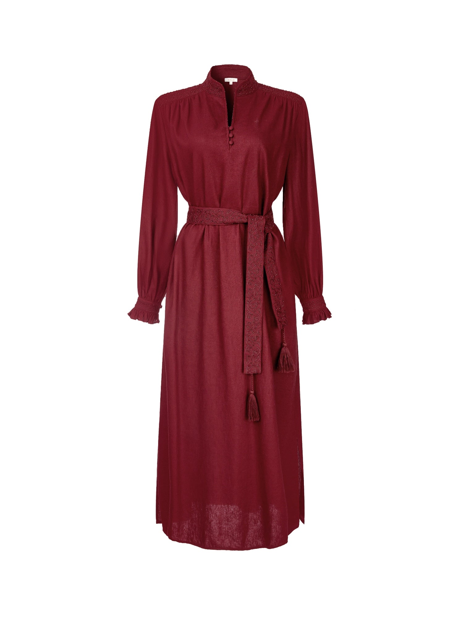 Embroidered Linen Dress