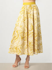 Printed A-Line Skirt