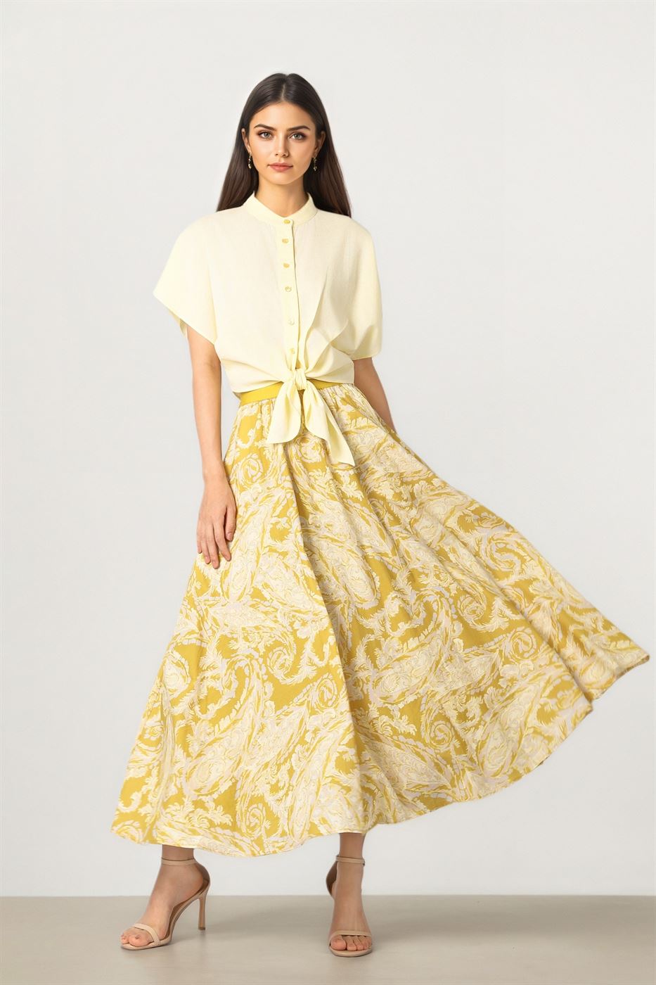 Printed A-Line Skirt