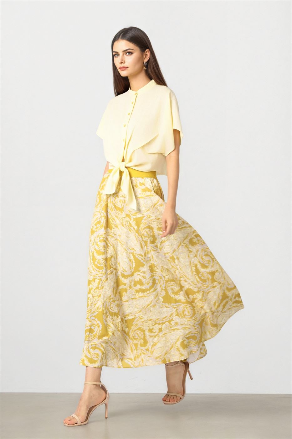 Printed A-Line Skirt