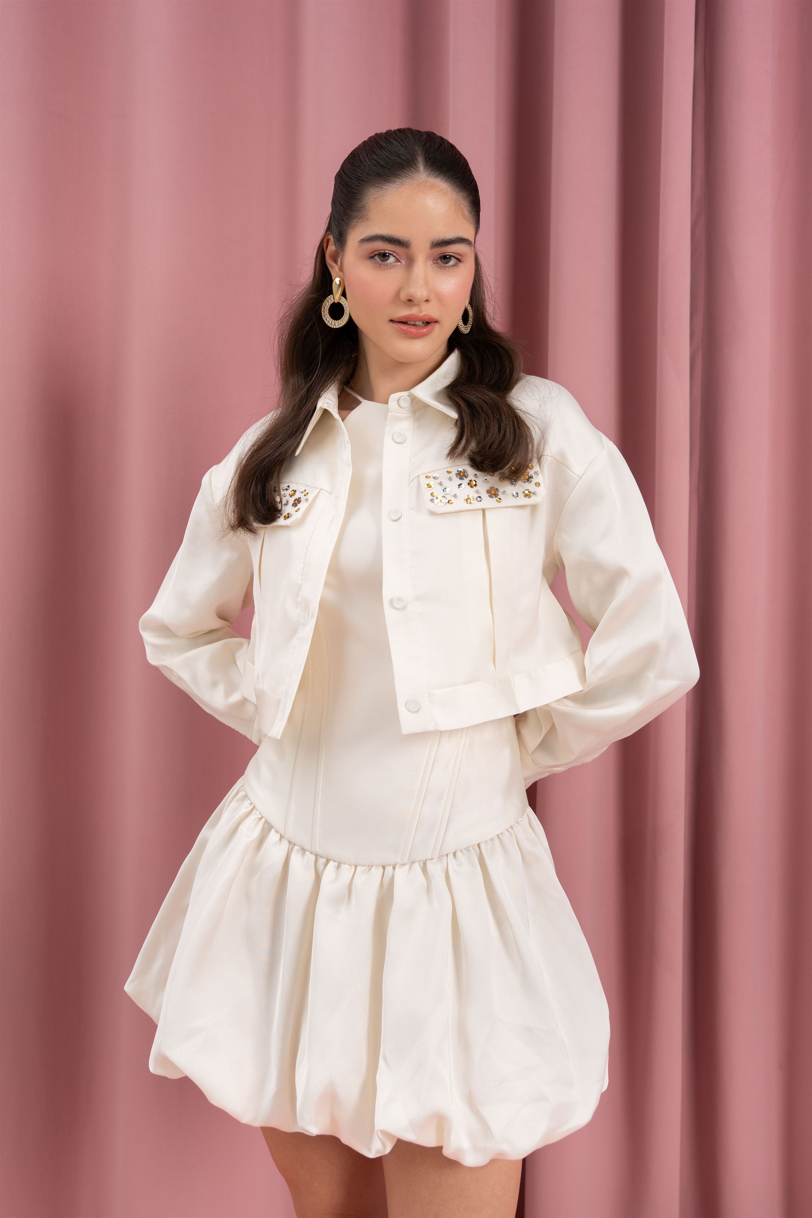 Cropped Jacket with Side Pockets