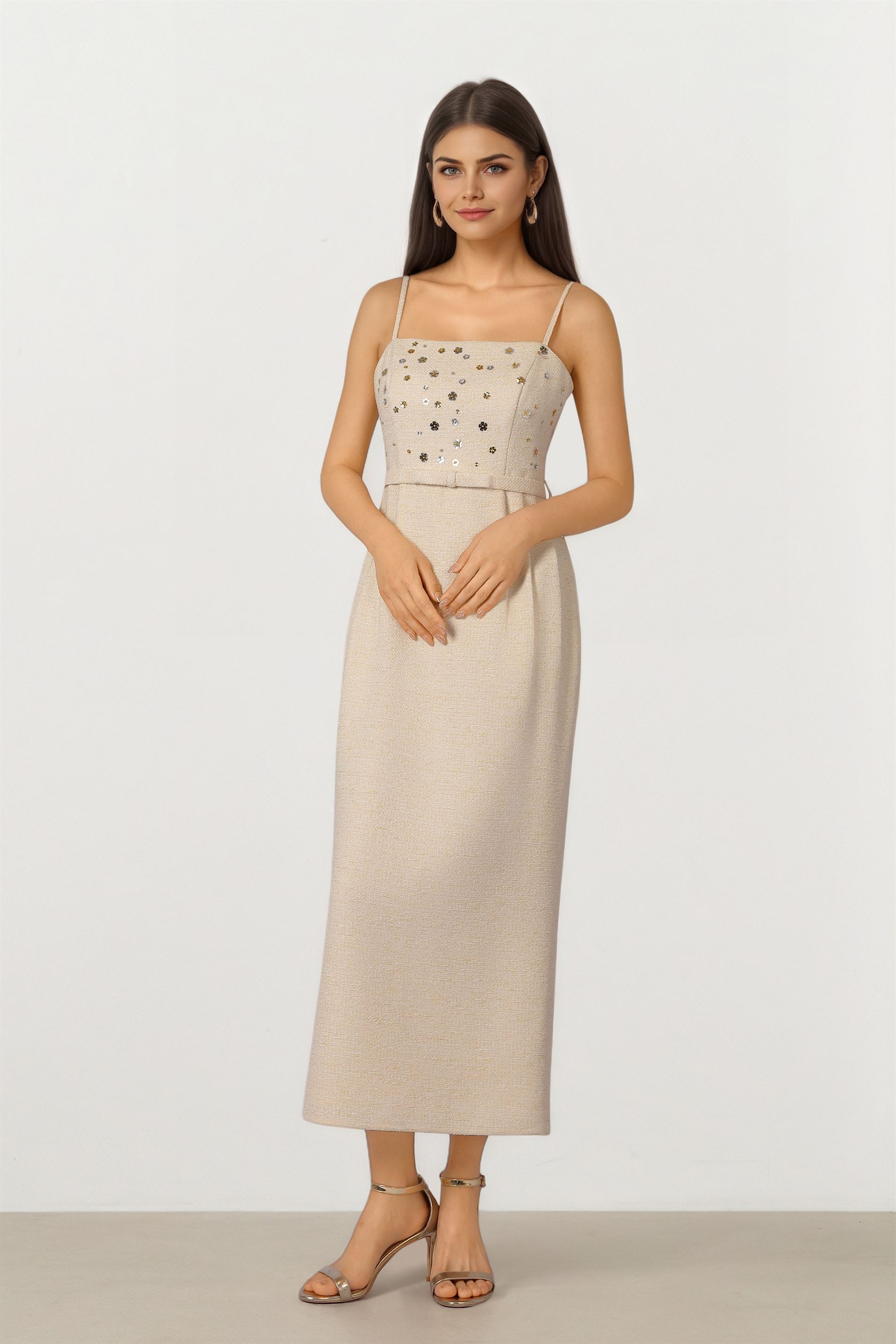 Tweed Dress with Belt