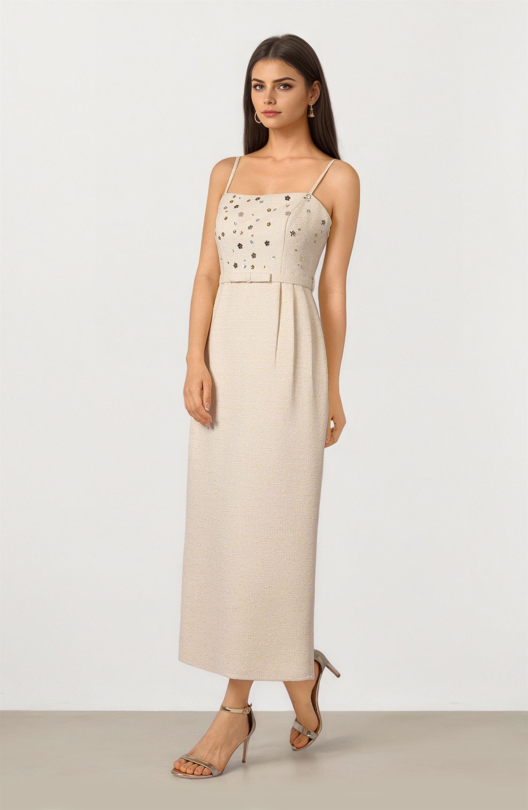 Tweed Dress with Belt