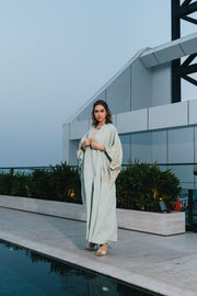 Embroidered Linen Abaya