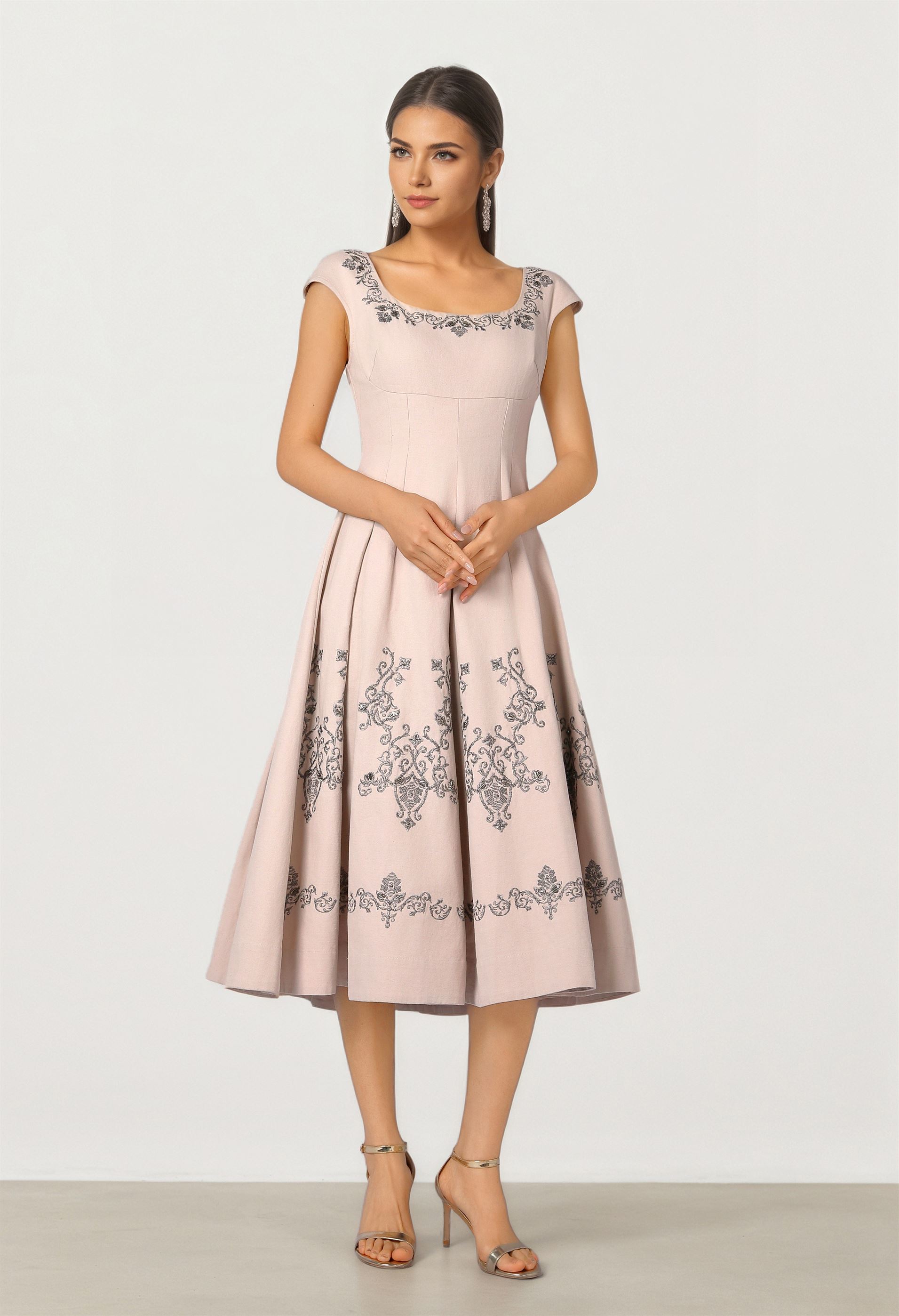 Embroidered Aline Dress