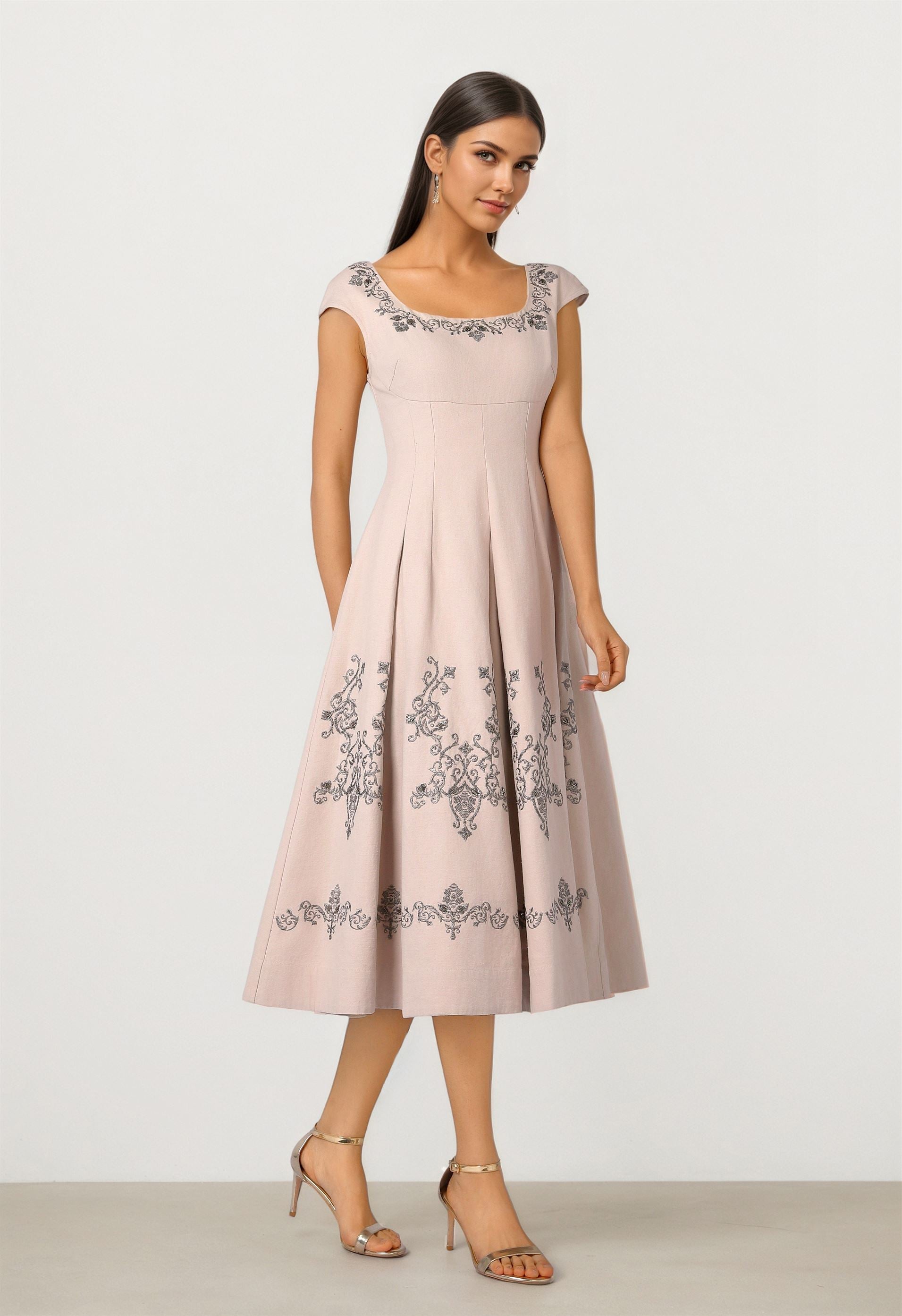 Embroidered Aline Dress