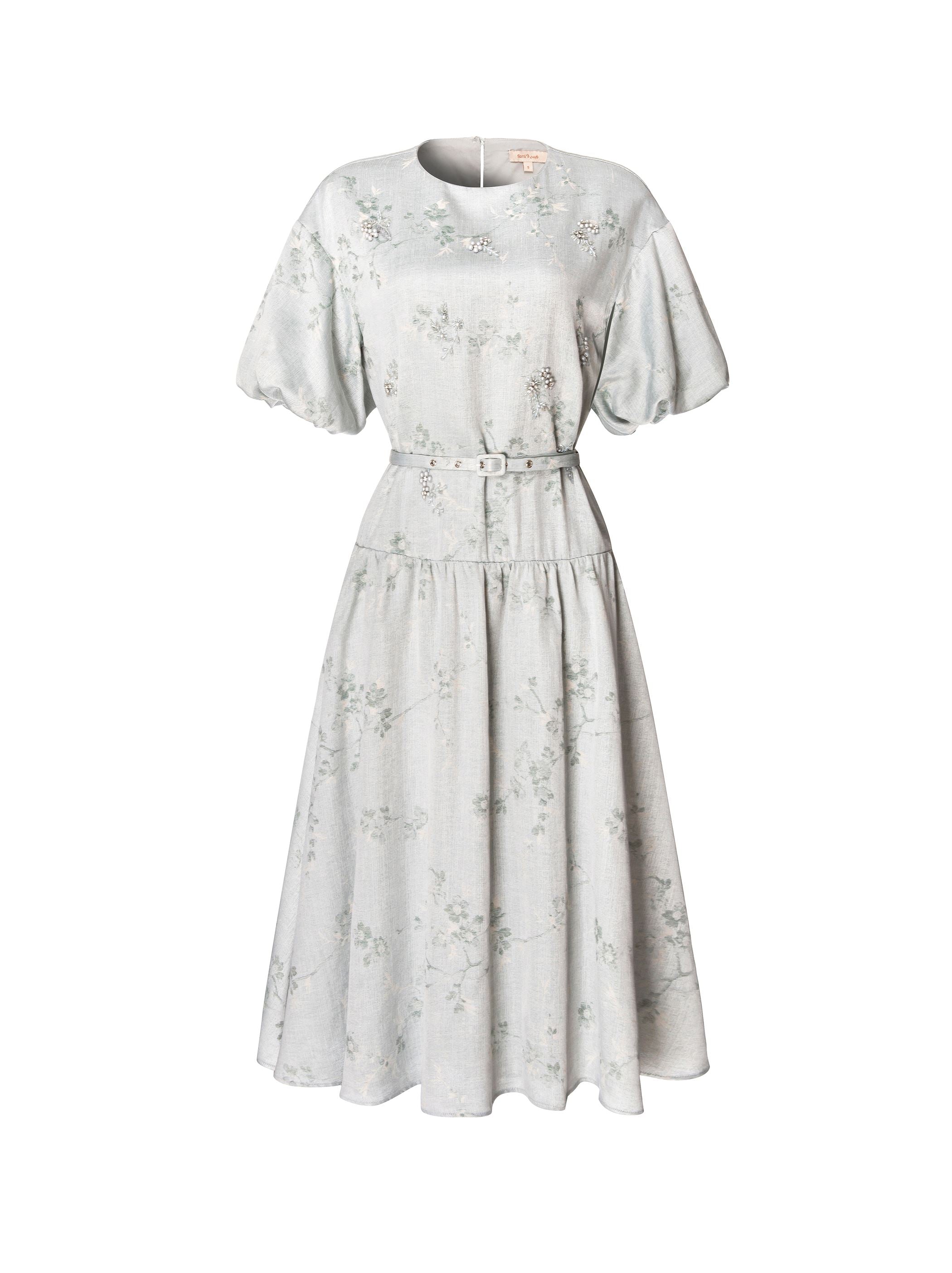 Embellished Brocade Dress