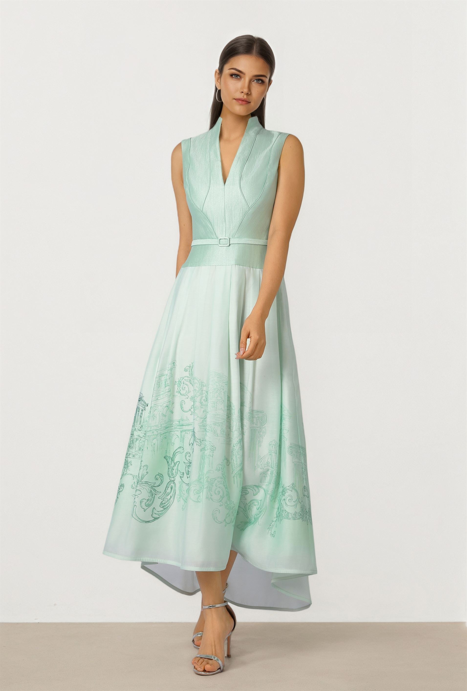High-low Printed Dress