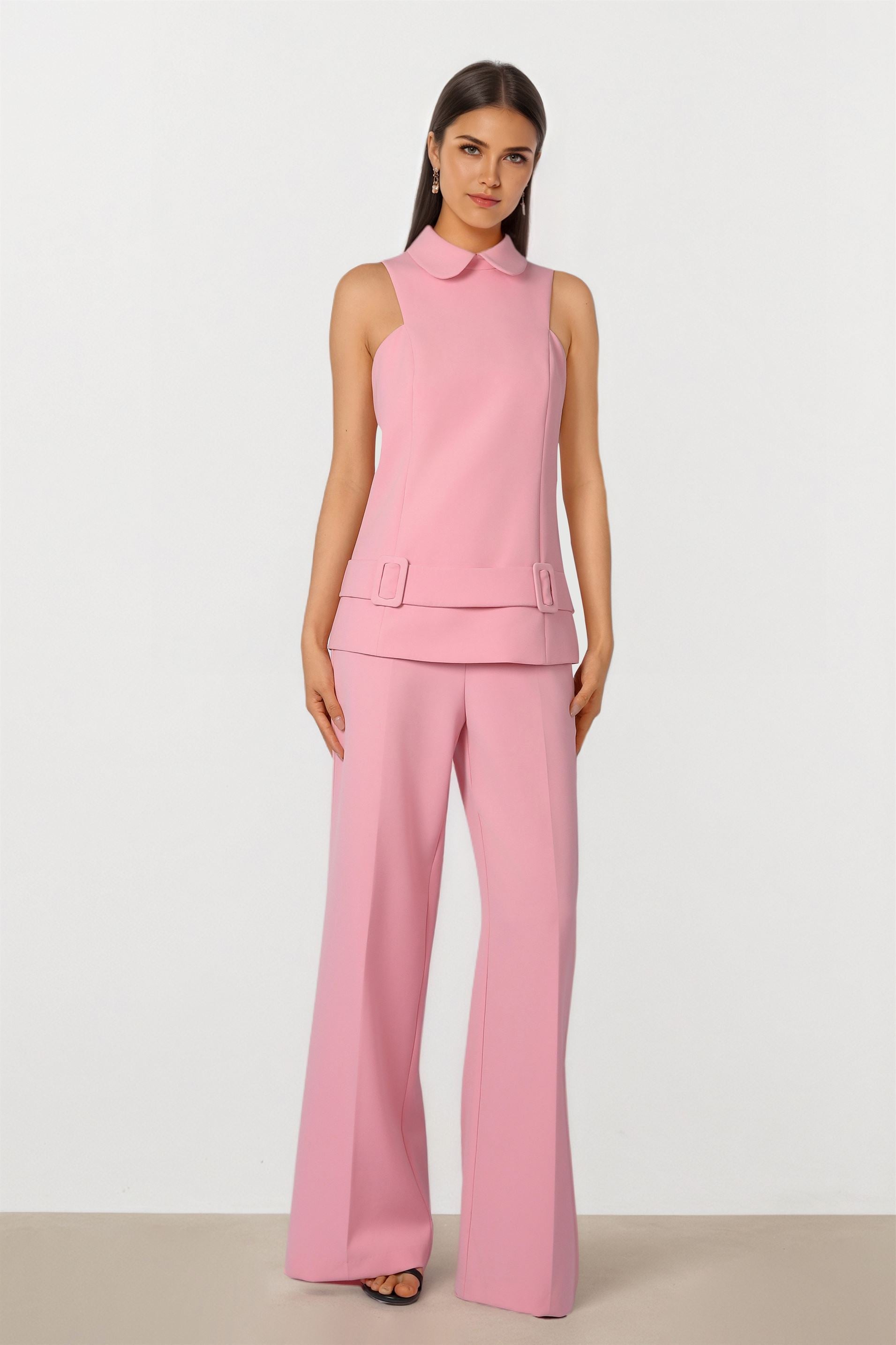 Pink Crepe Pants
