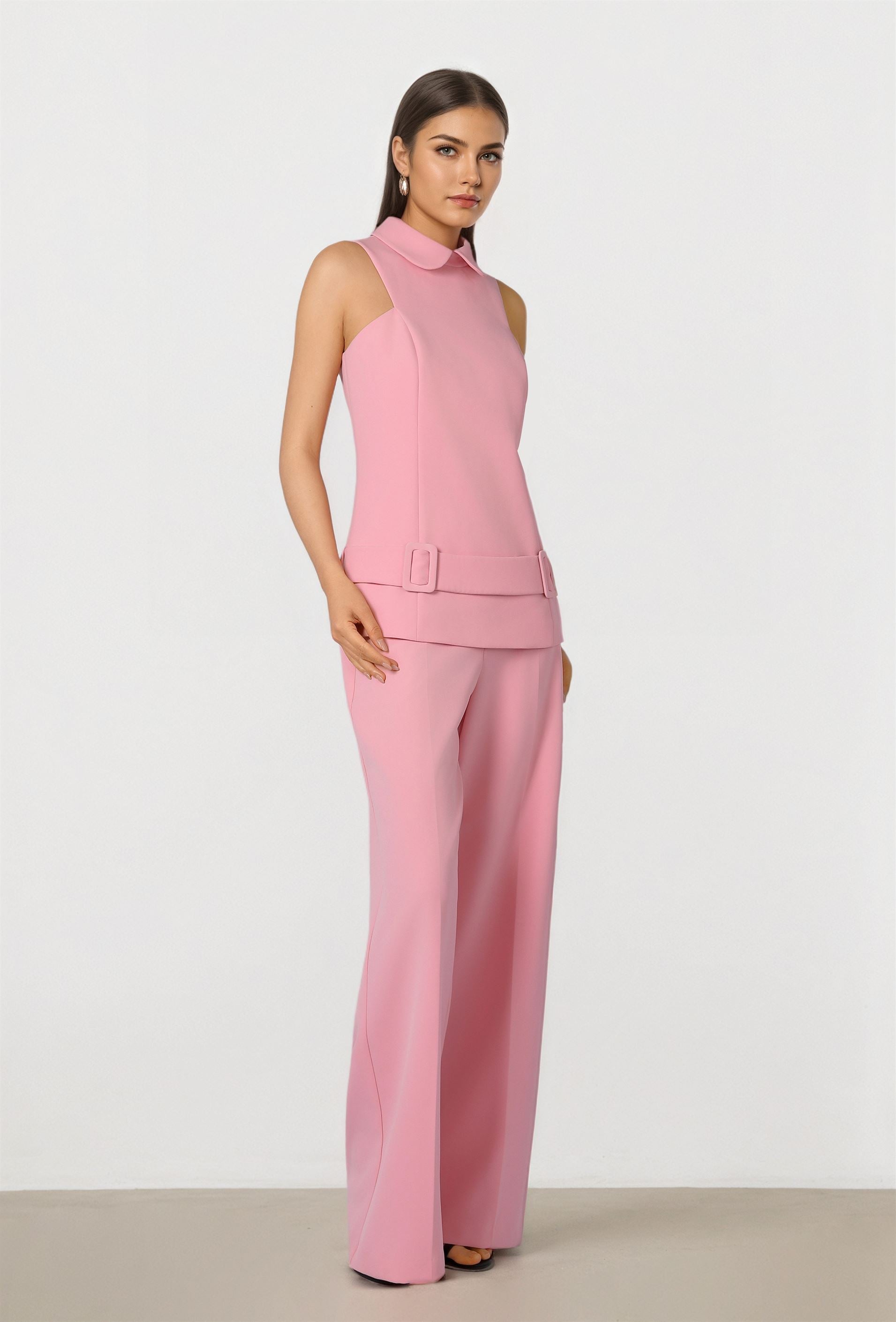 Pink Crepe Pants