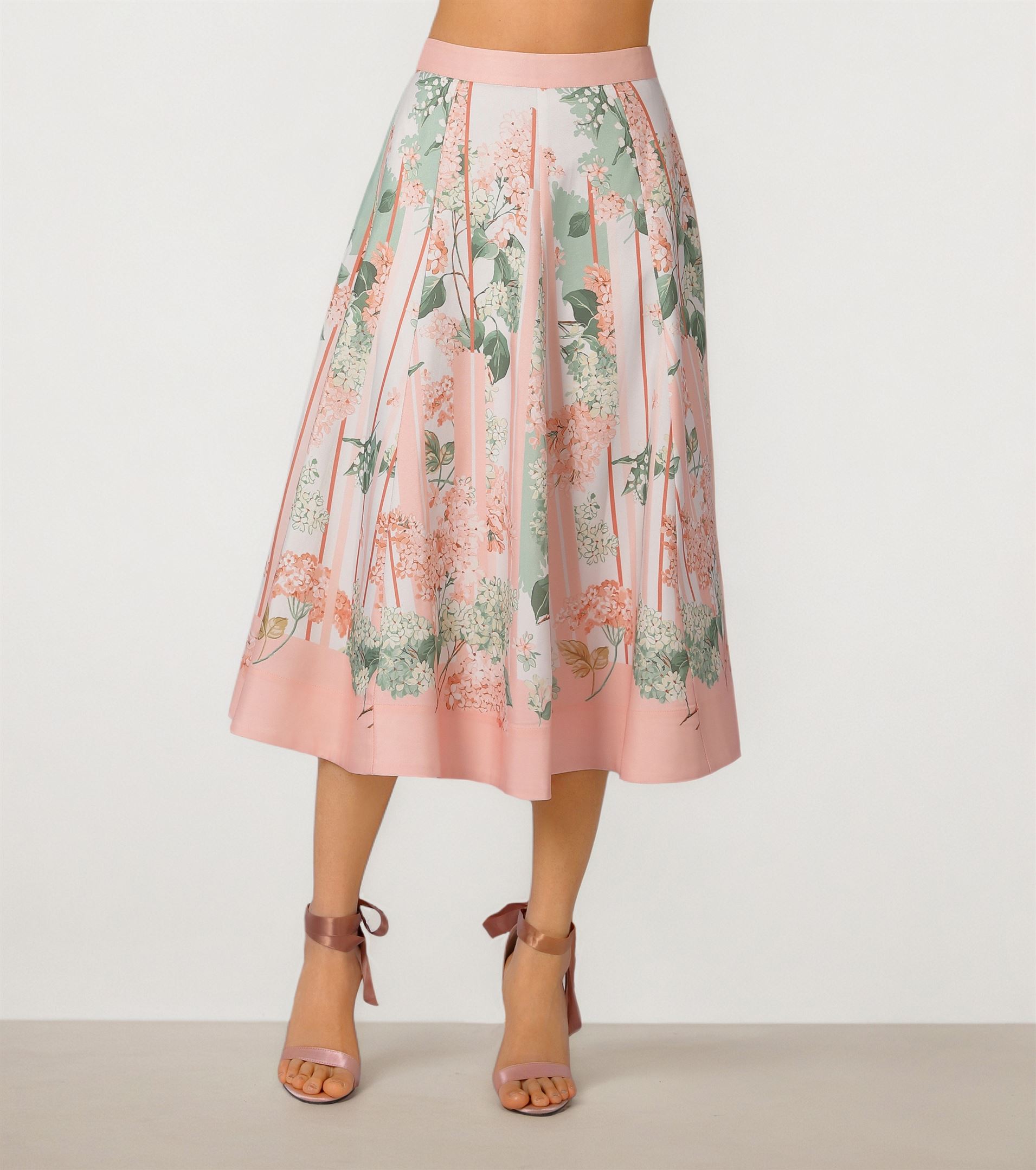 新品 Floral Motif Printed Skirt mame Floral Stripe Skirt - Femi9 EG