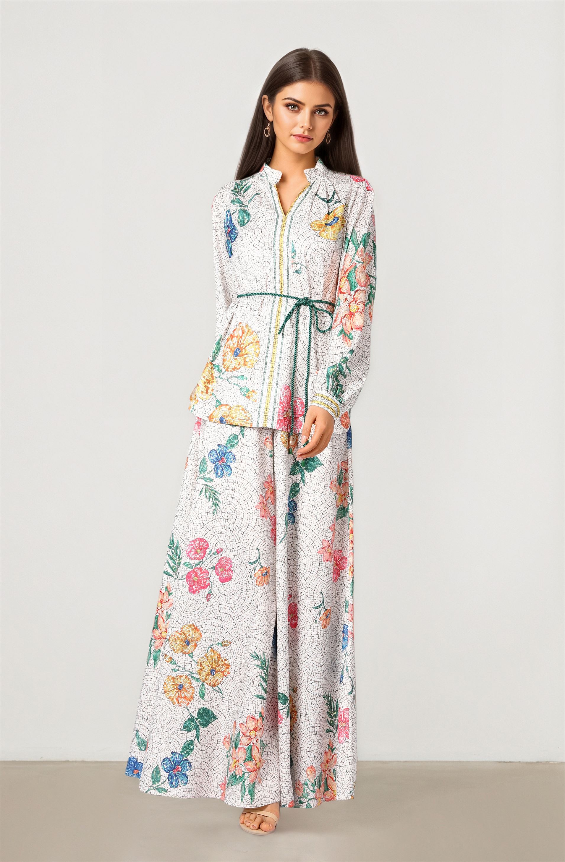 Printed Wide Pants