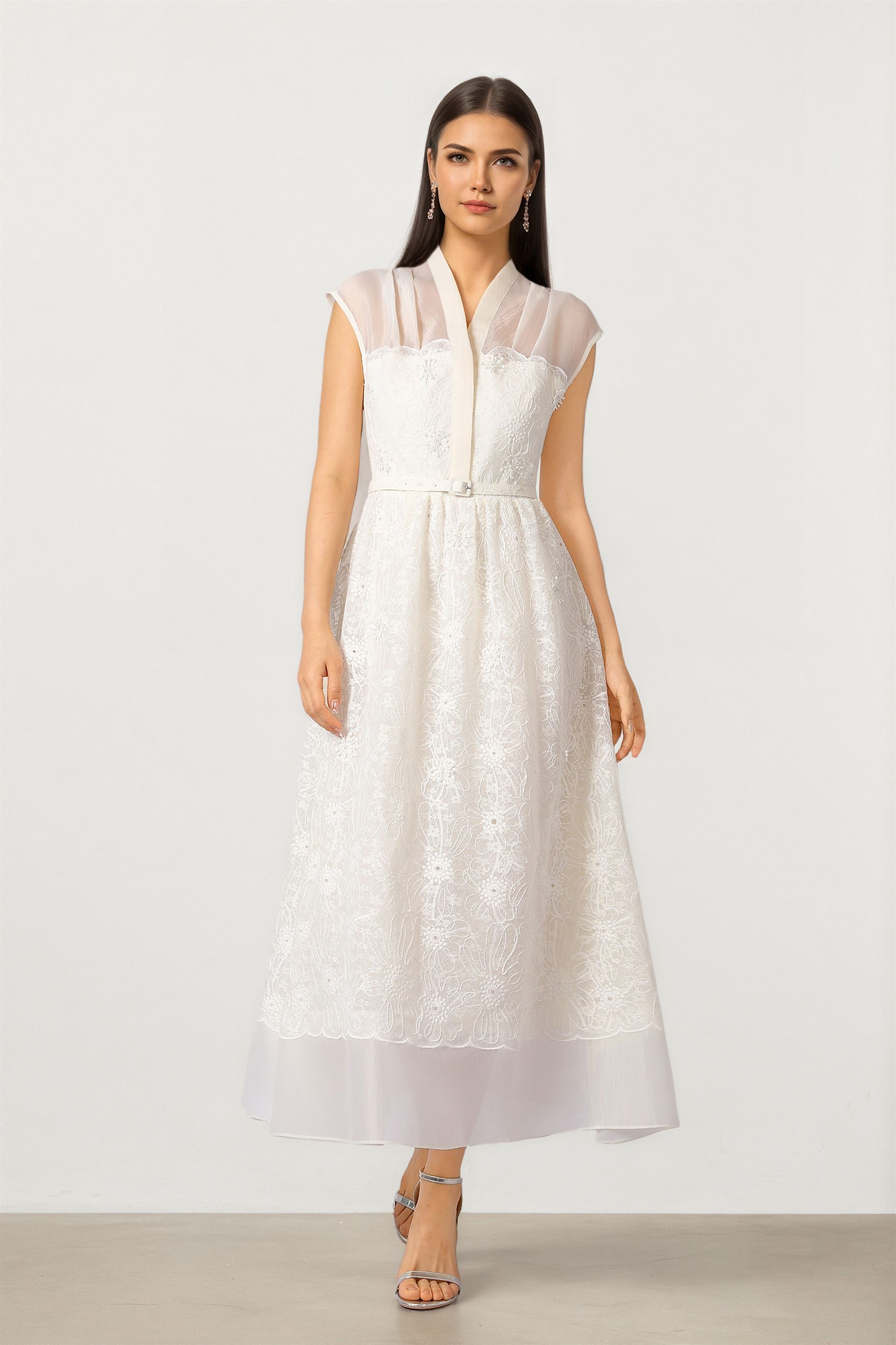 Draped Collar Dress