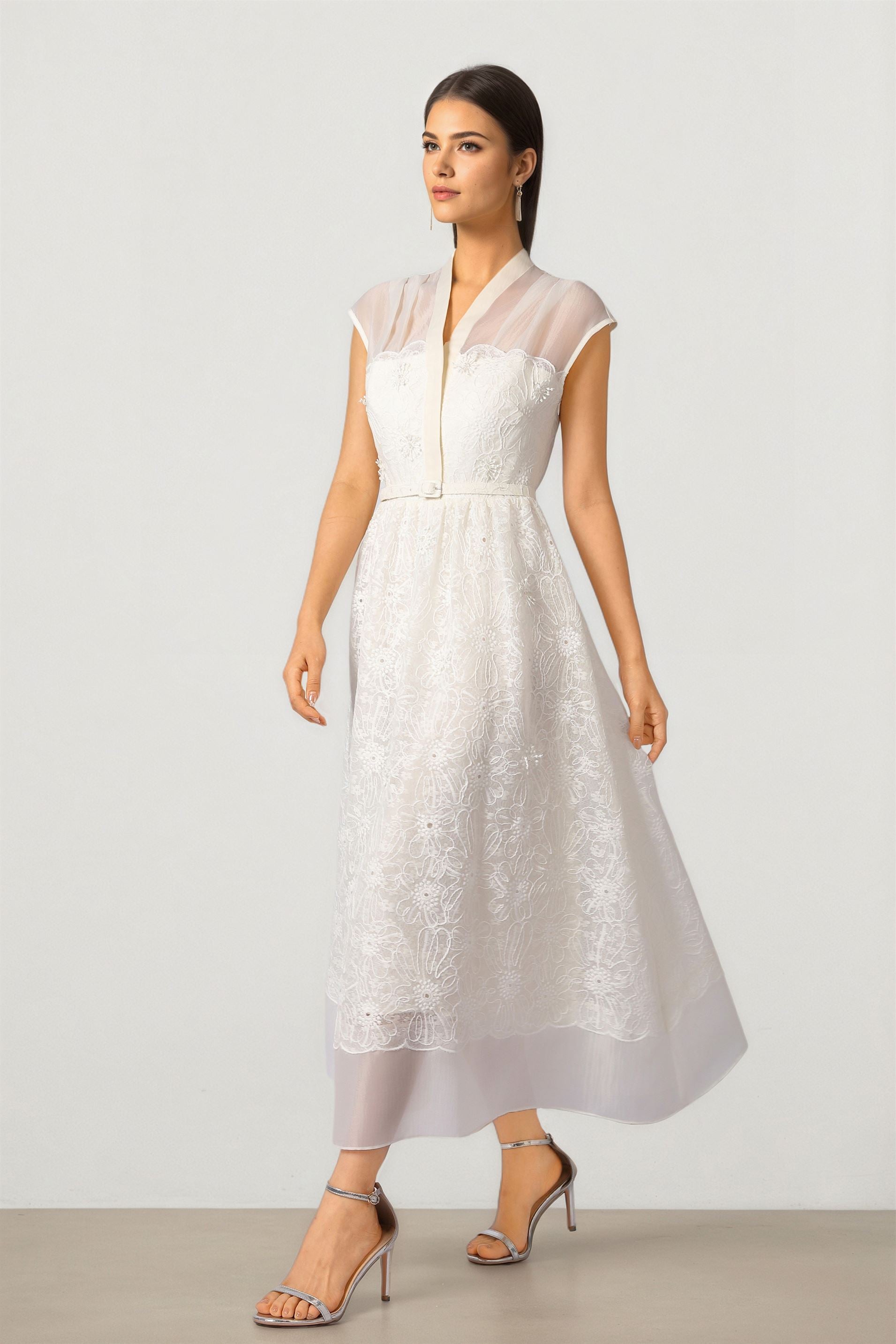 Draped Collar Dress