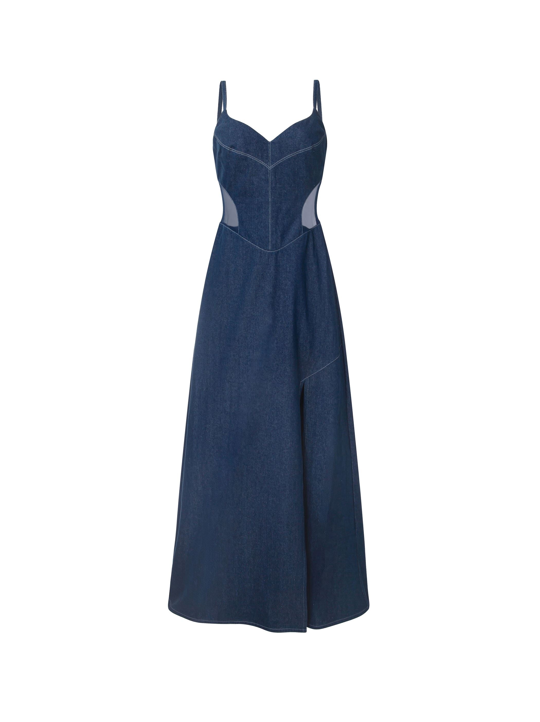 Denim Dress with Side Slit
