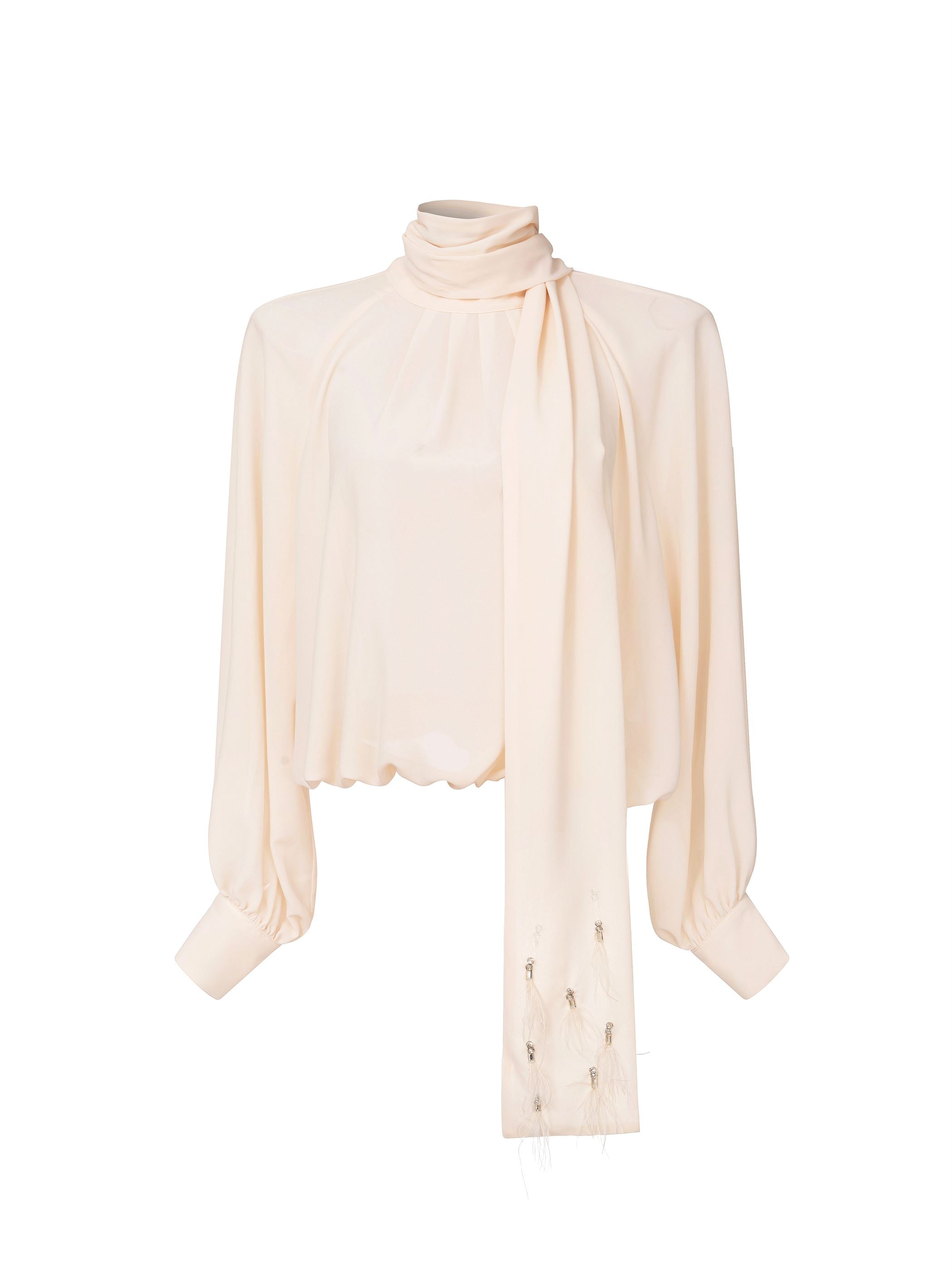 Blouse with Elegant Scarf