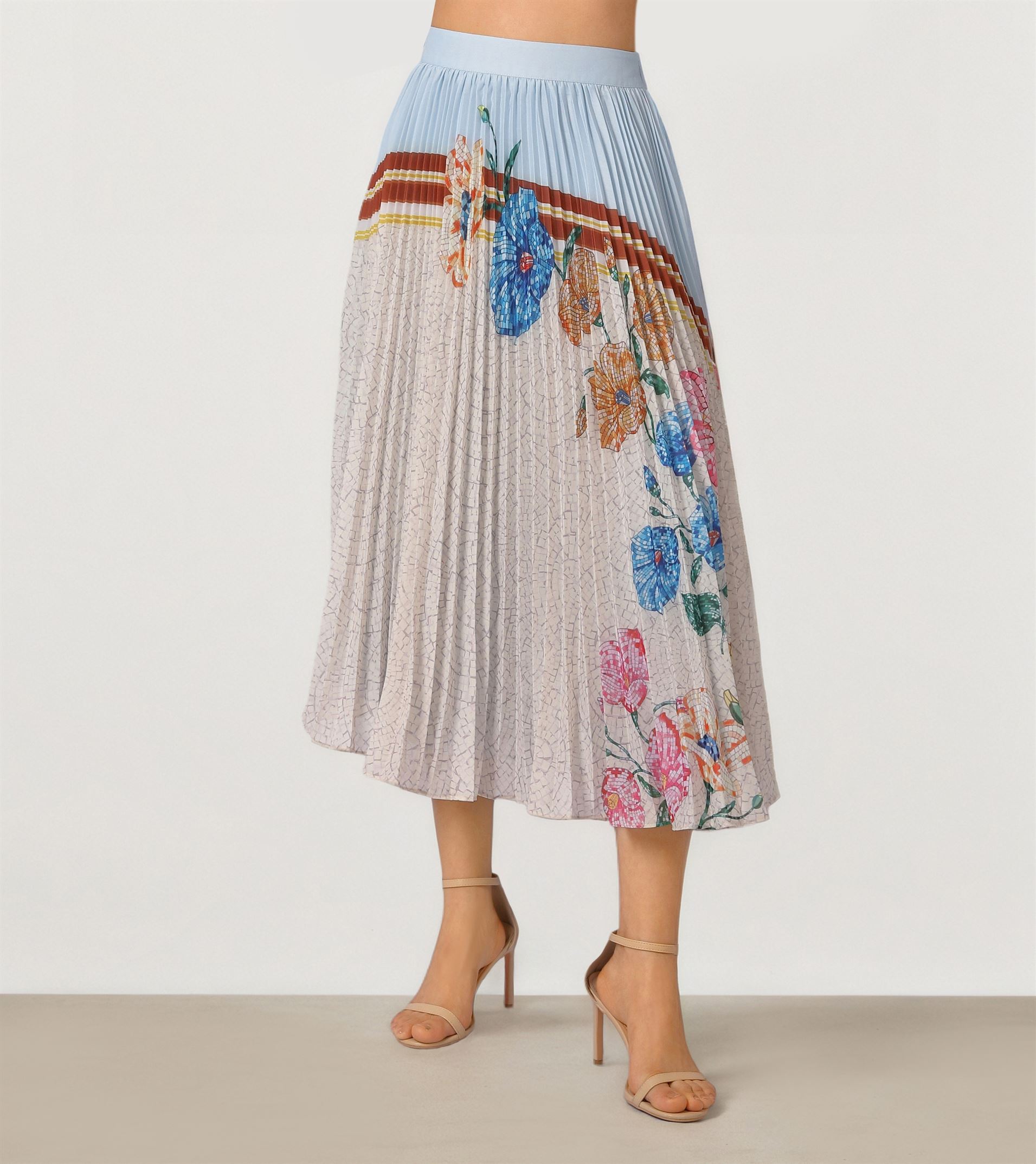 Asymmetric Printed Skirt