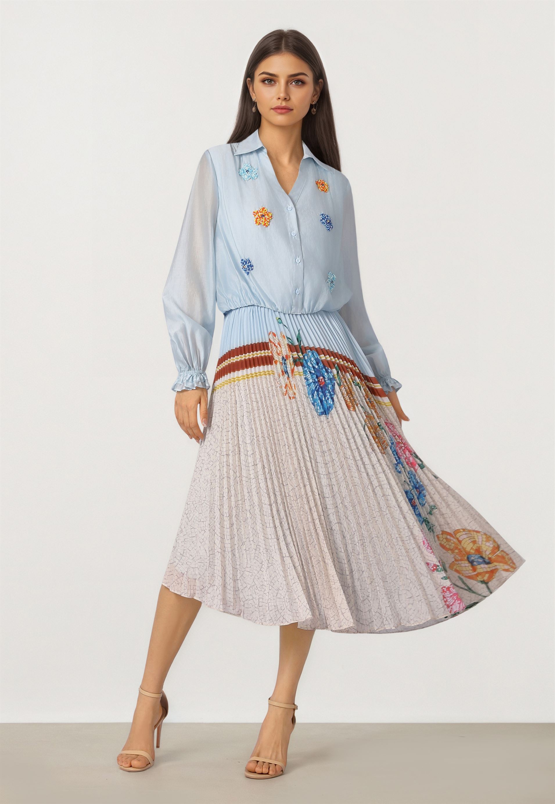 Asymmetric Printed Skirt