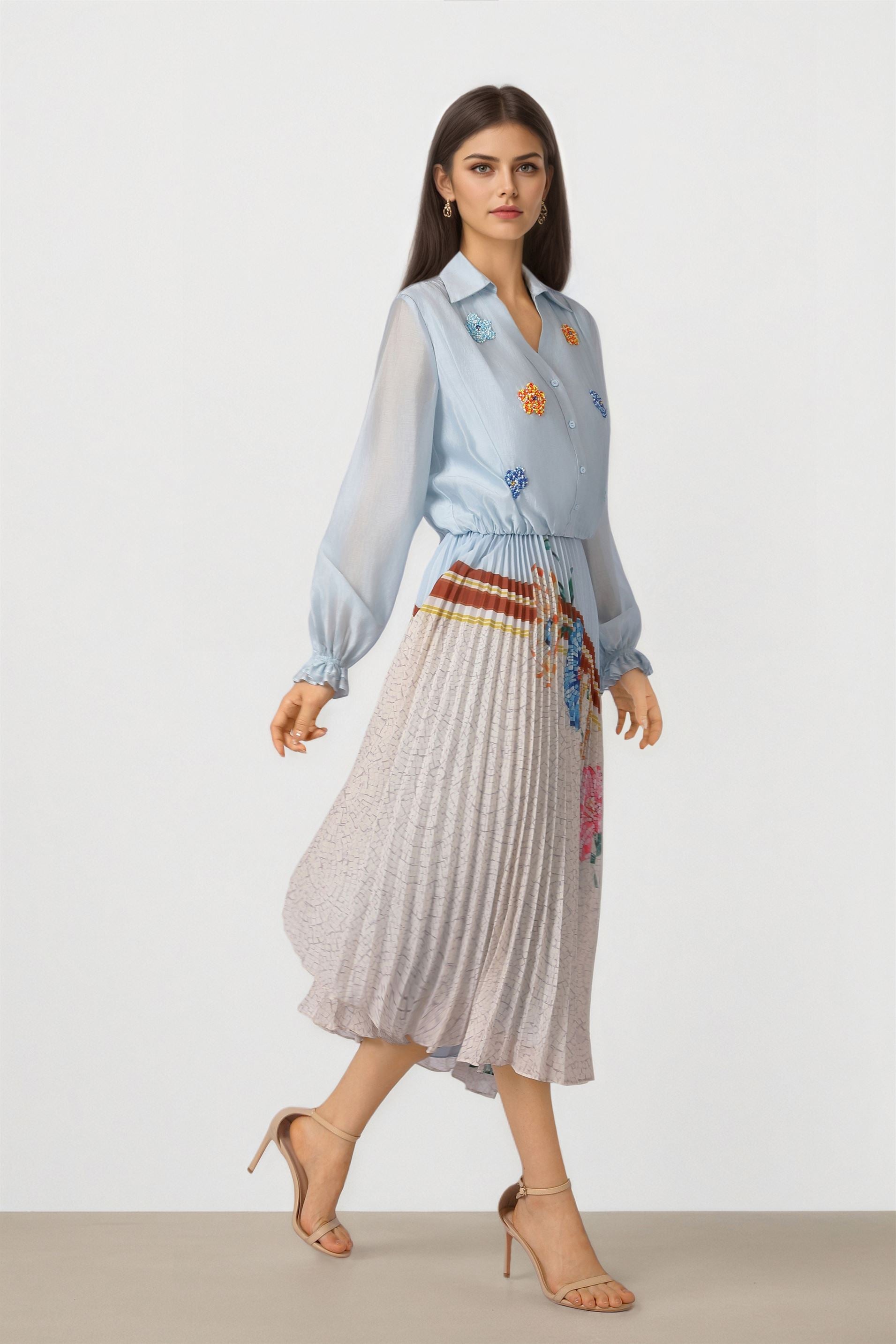 Asymmetric Printed Skirt