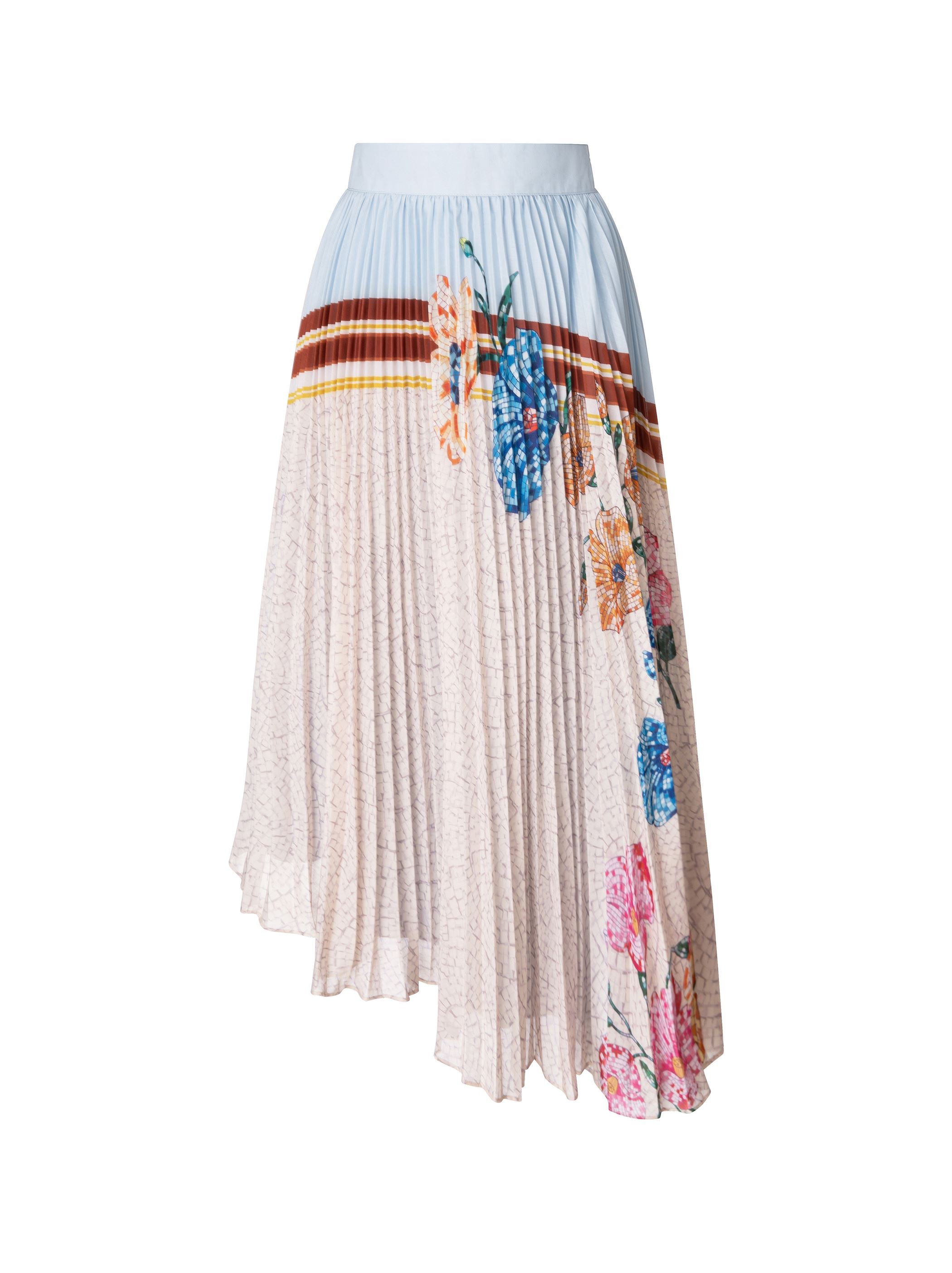 Asymmetric Printed Skirt