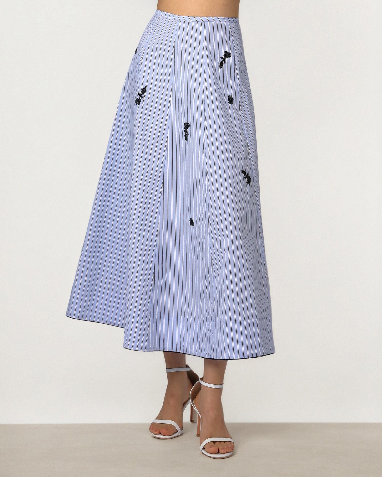 Striped Poplin Skirt