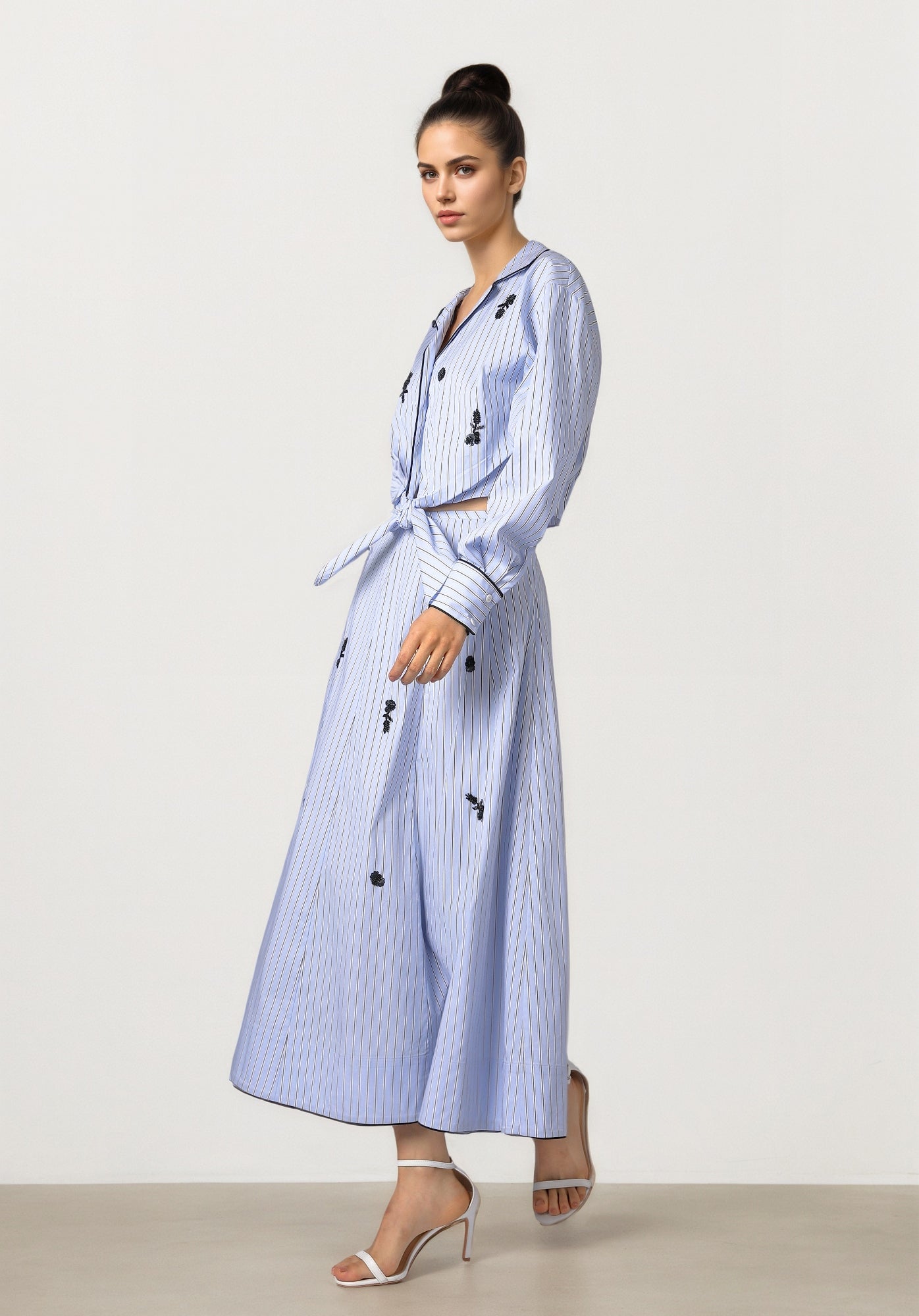 Striped Poplin Skirt