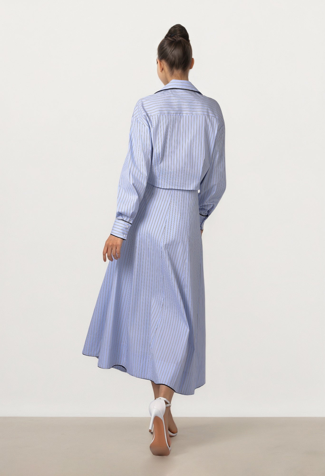 Striped Poplin Skirt