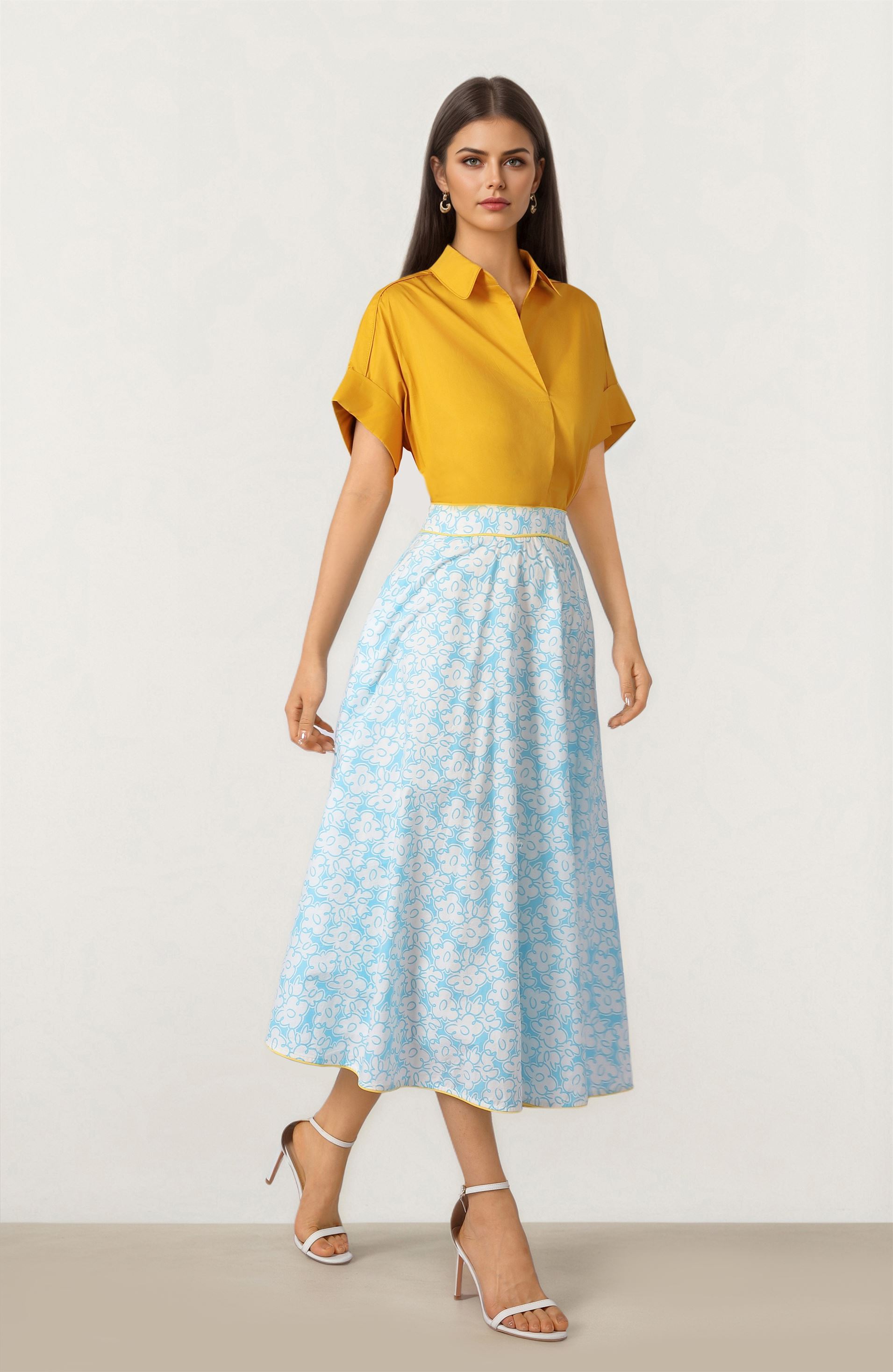 Blue Print Skirt