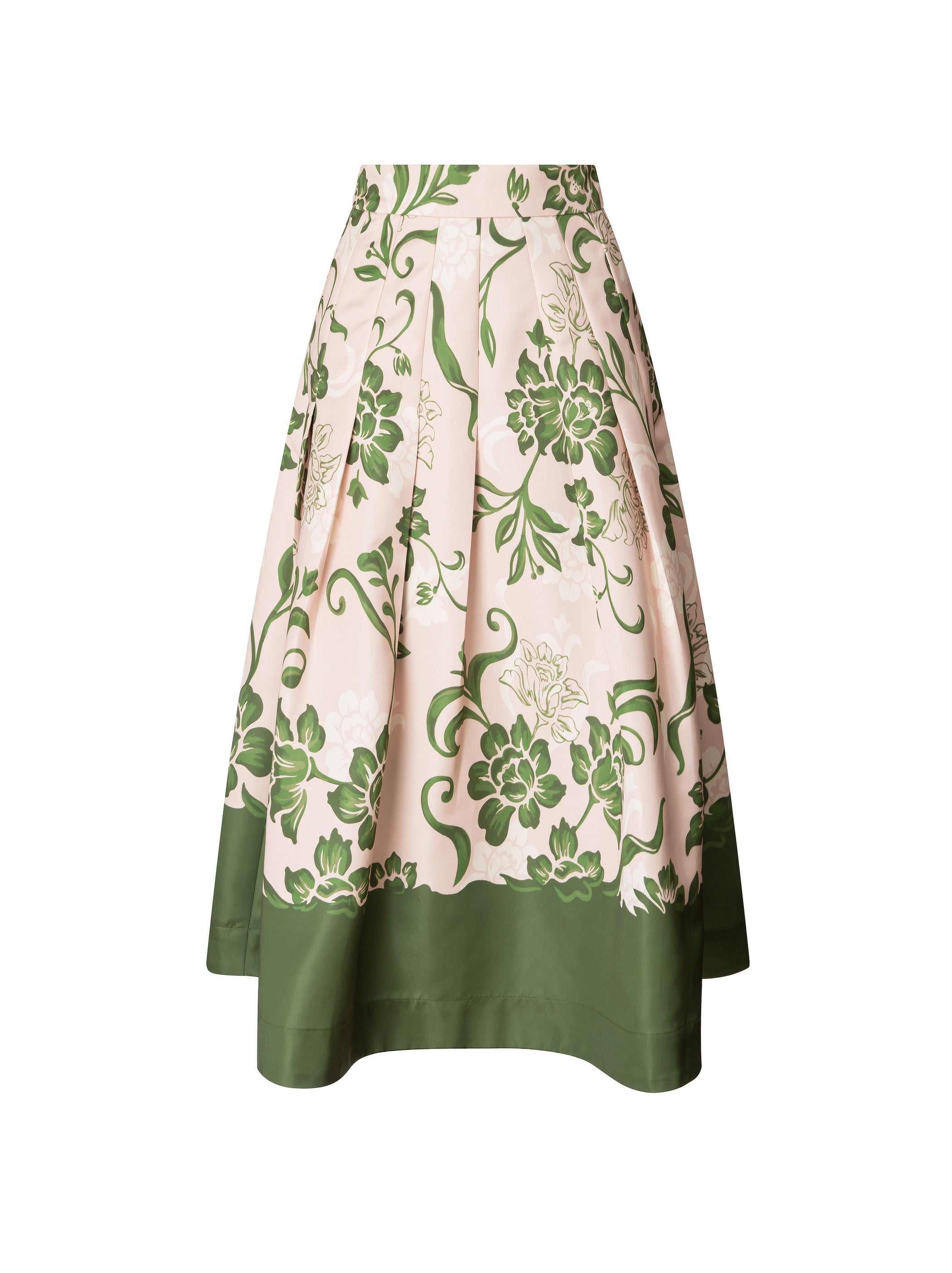 Floral Pleated Skirt